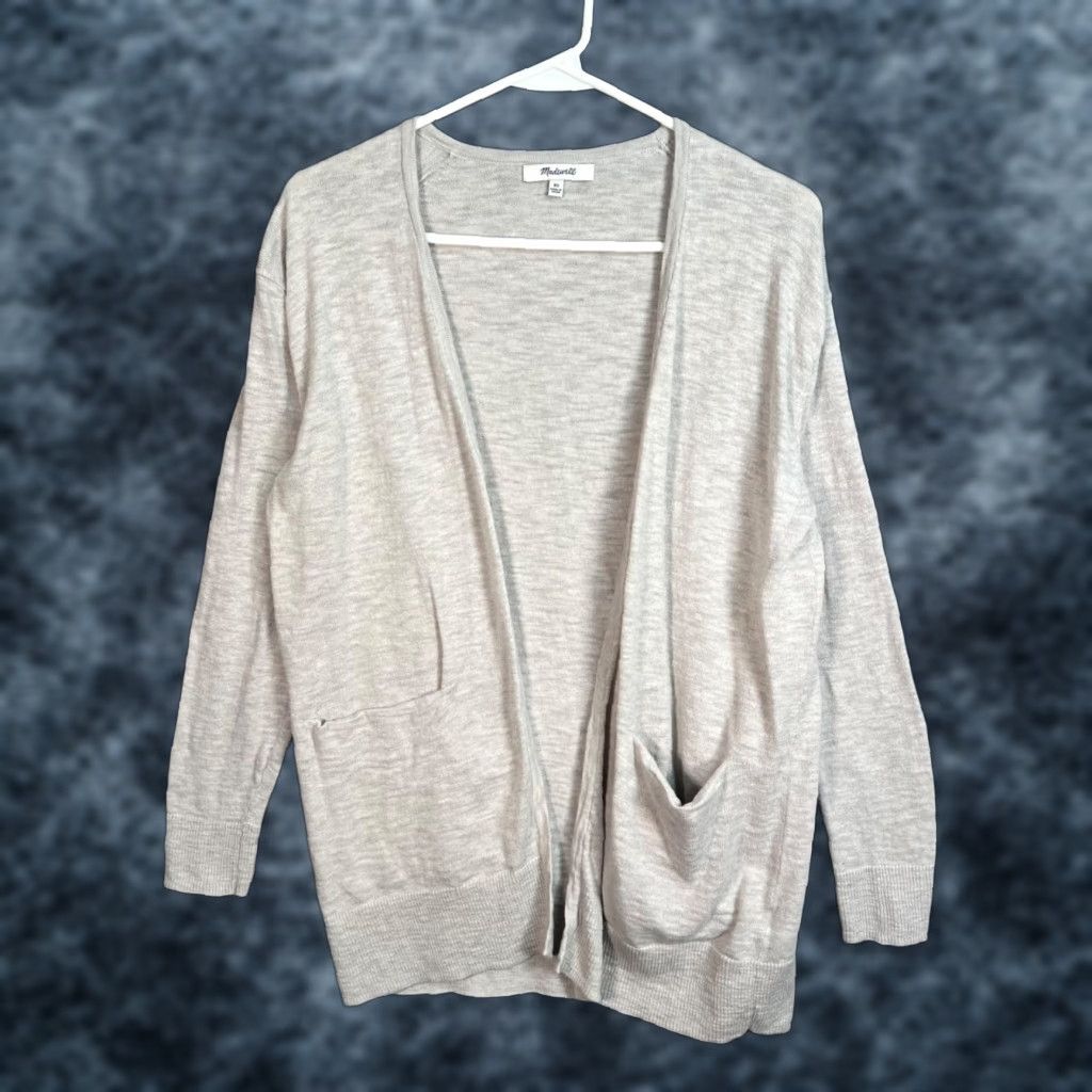 Madewell Madewell Cardigan Women XS Light Gray Open Front Pockets Cotton Blend Size XS / US 0-2 / IT 36-38 - 1 Thumbnail