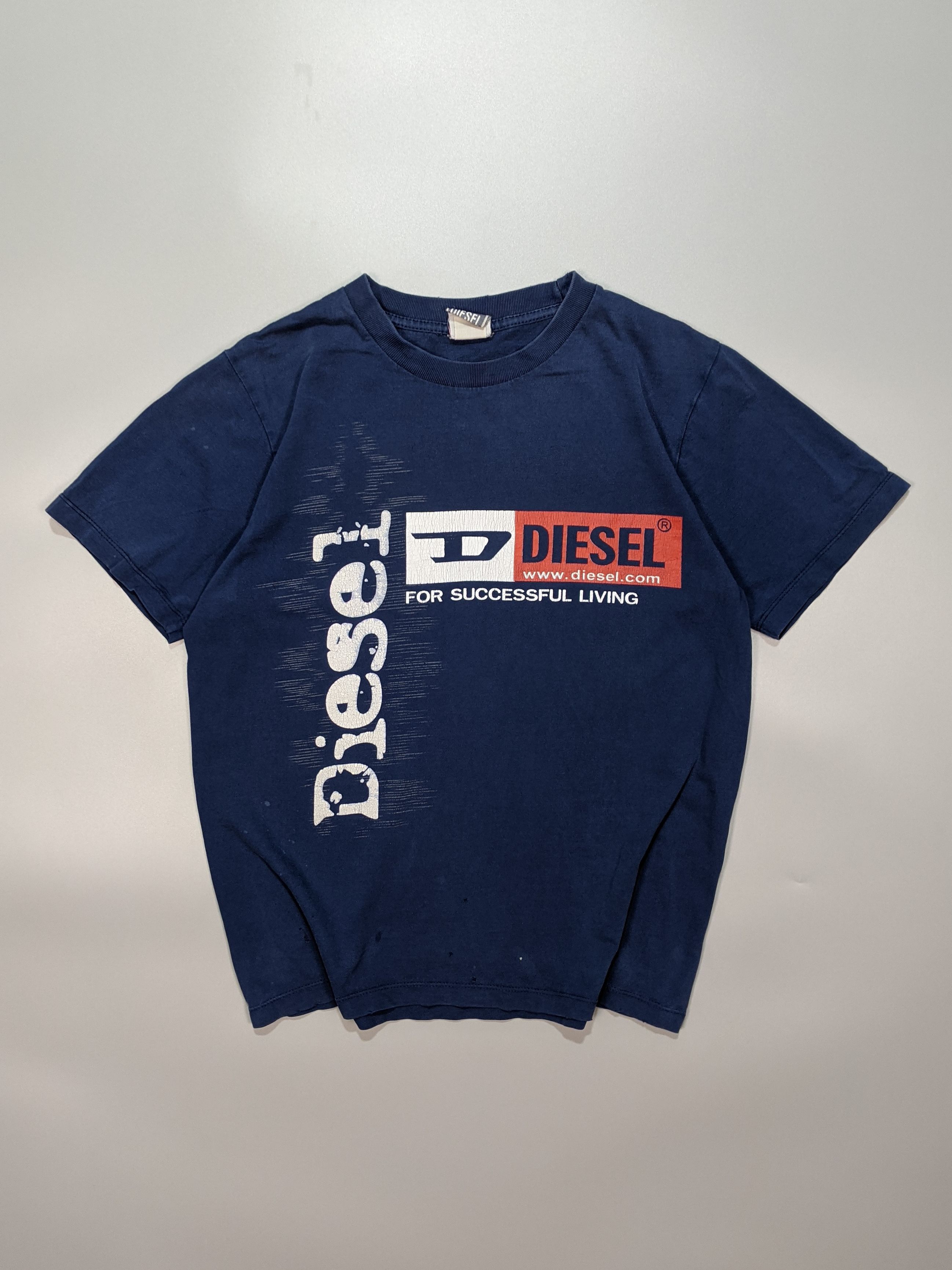 Diesel × Vintage DIESEL Vintage Shabby Women's Blue T-Shirt With Large Logo Size S / US 4 / IT 40 - 1 Thumbnail