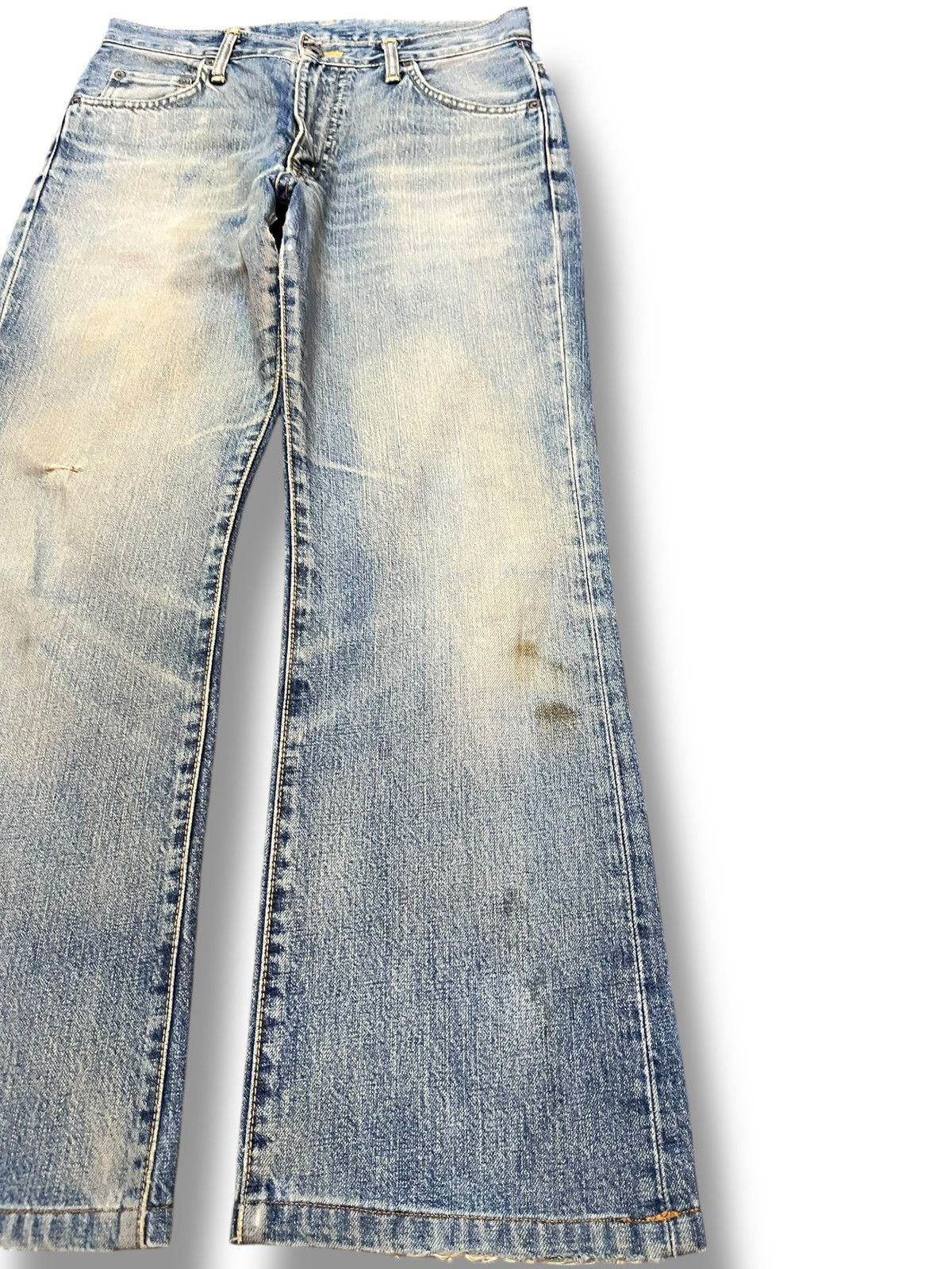 Edwin Vintage Edwin 101F Flare Faded Distressed Denim Size US 30 / EU 46 - 4 Thumbnail