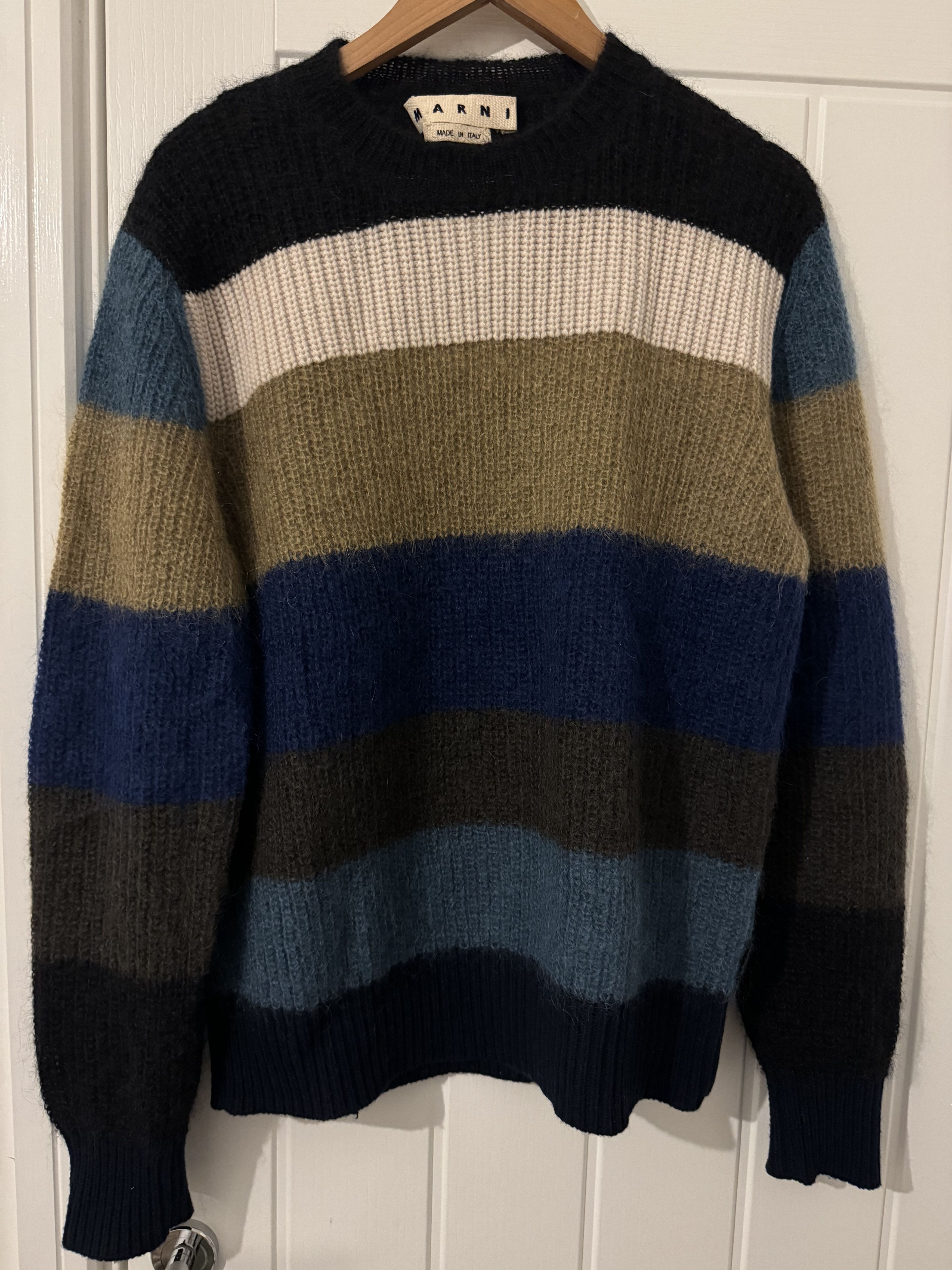 image of Marni Striped Knitted Jumper - Mohair/virgin Wool, Men's (Size Small)