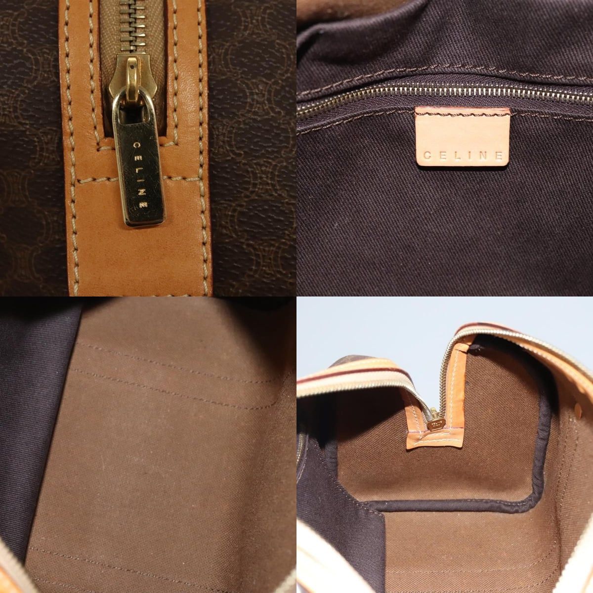 Celine CELINE Macadam Canvas Hand Bag Pvc Leather Brown Gold Size ONE SIZE - 11 Thumbnail