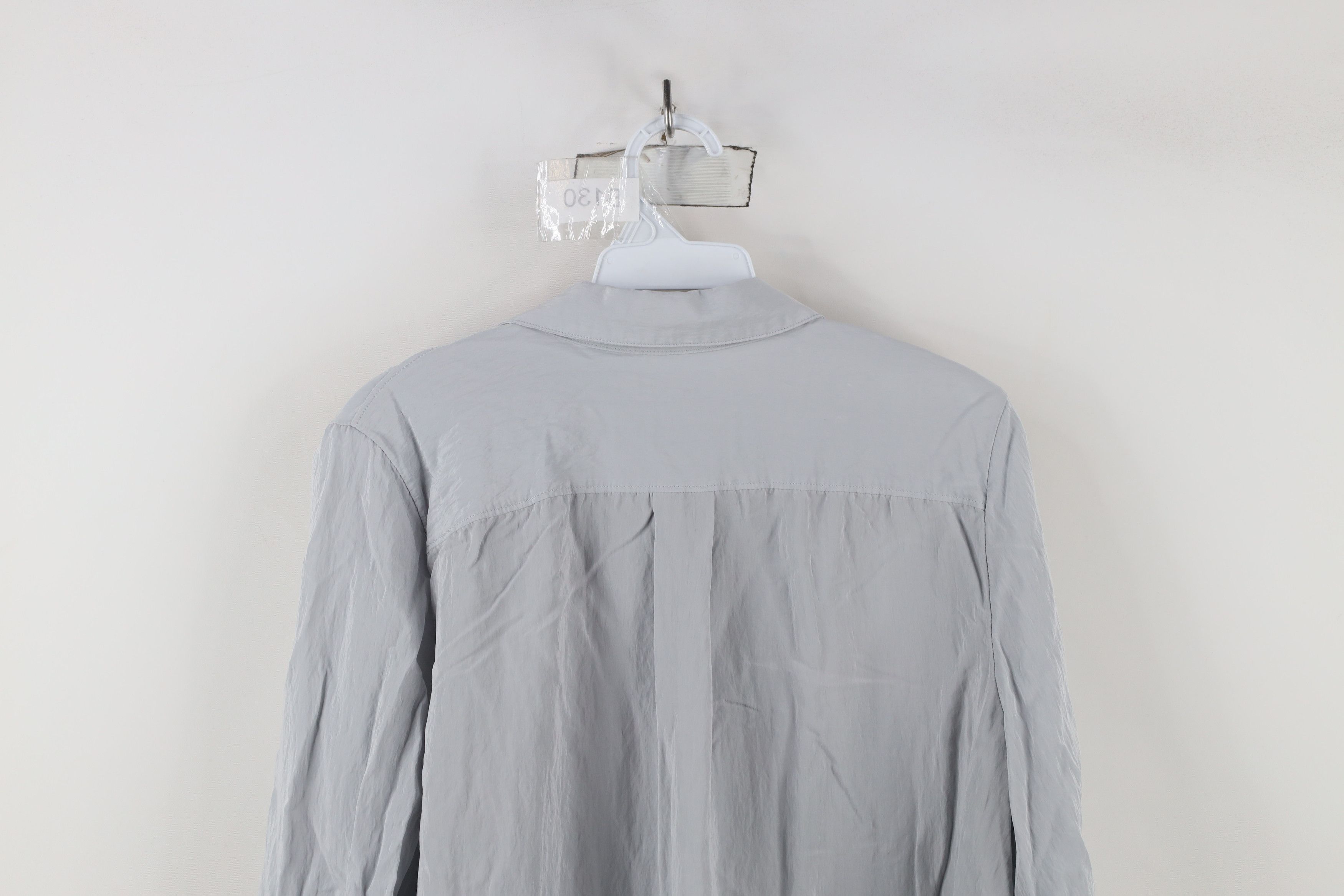 Madewell × Vintage Madewell Crinkled Long Sleeve Collared Button Up Shirt Gray Size XL / US 12-14 / IT 48-50 - 10 Thumbnail