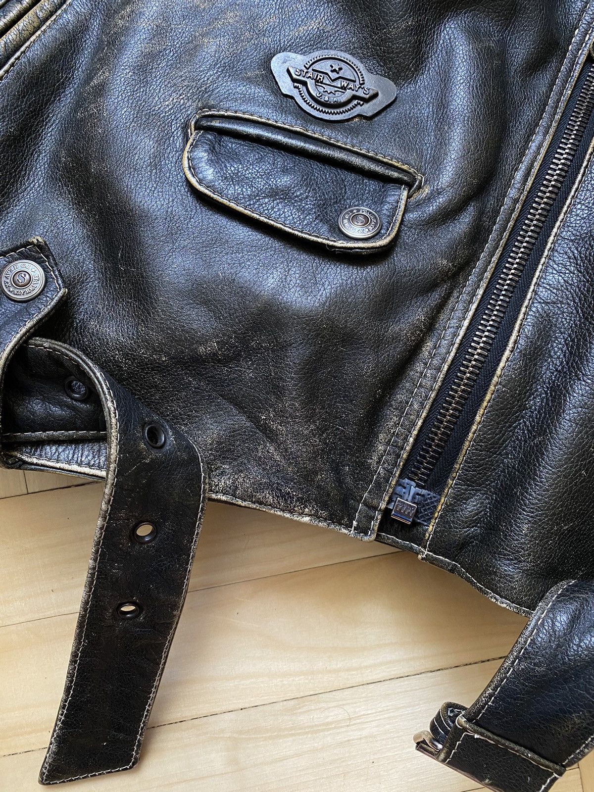 Designer Leather Jacket Stairways Riri Zipper Size US M / EU 48-50 / 2 - 9 Thumbnail