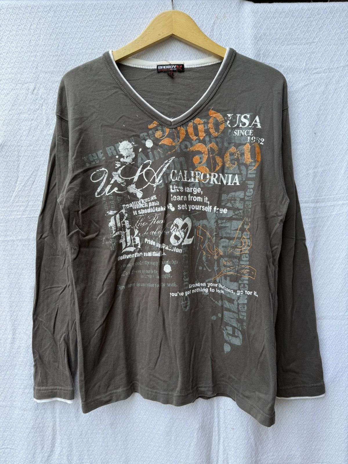 Japanese Brand Badboy poem longsleeve Size US L / EU 52-54 / 3 - 1 Thumbnail