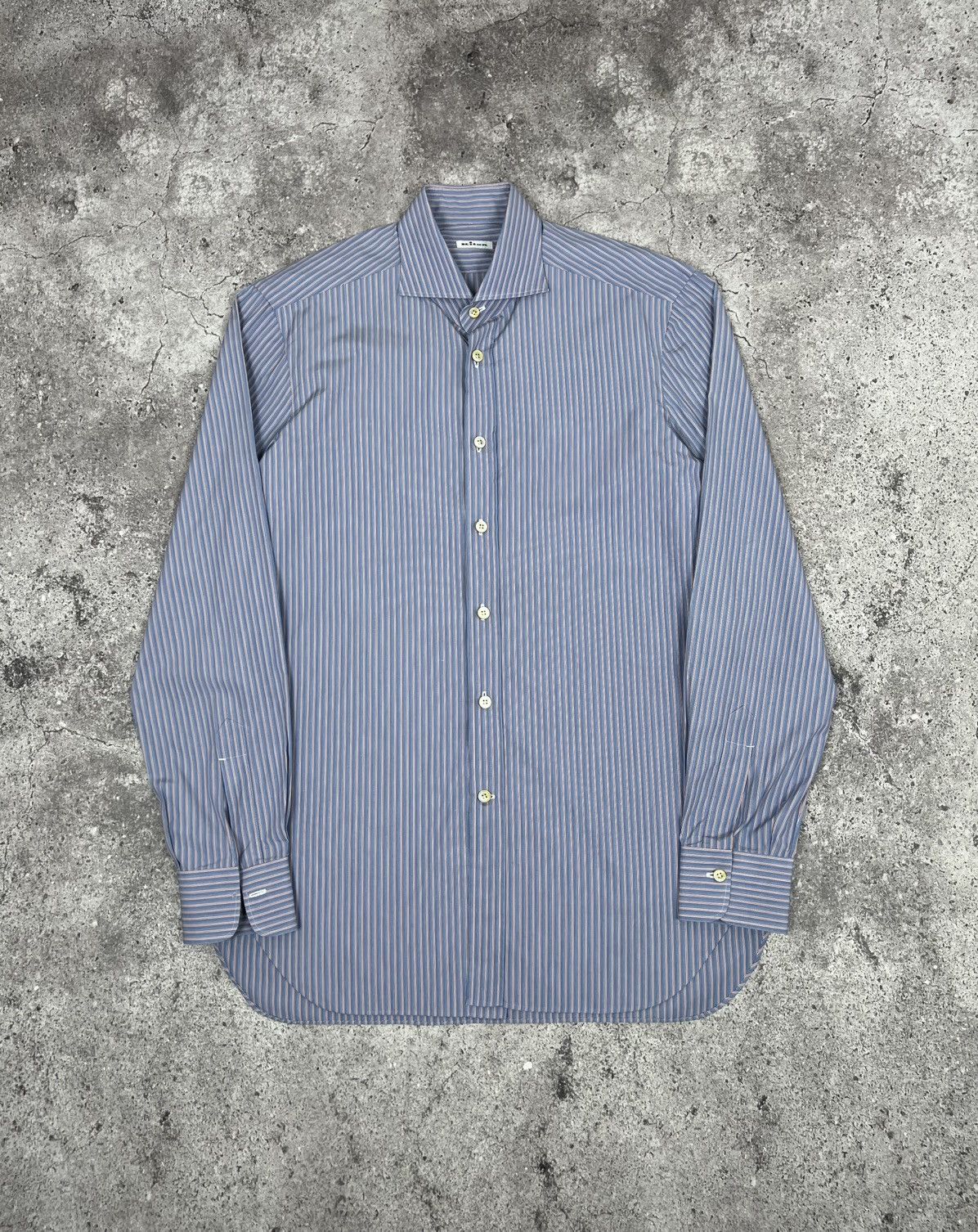 Kiton Kiton Napoli Dress Shirt Cotton Blue Size US L / EU 52-54 / 3 - 1 Thumbnail