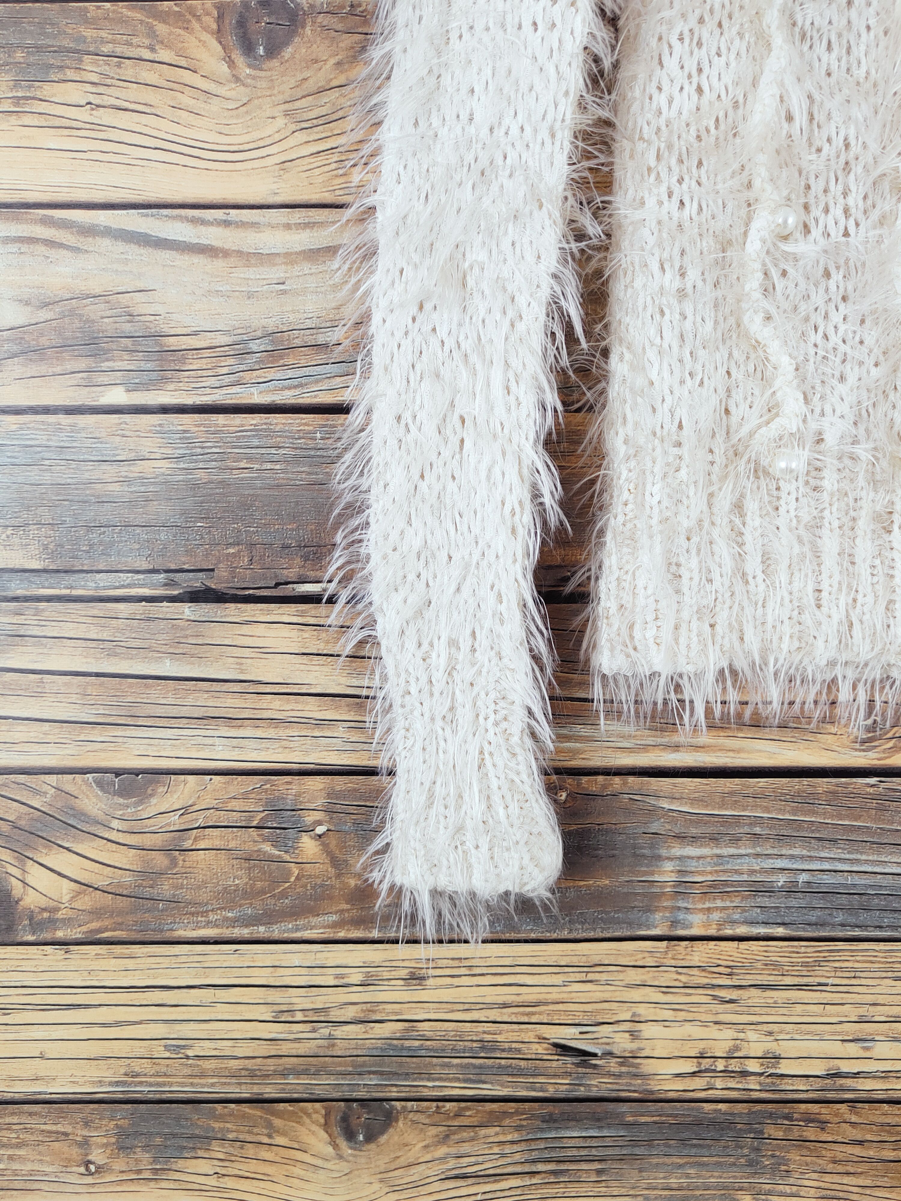 Japanese Brand × Vintage Lovely Girl Beige Shang Shaggy Fur Mohair Knitwear #W977 Size S / US 4 / IT 40 - 4 Thumbnail