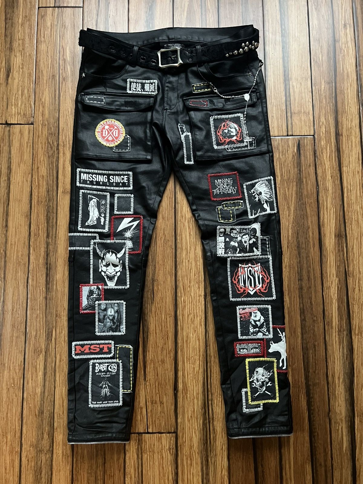 image of Missing Since Thursday Mst Black Tar Punk Patchwork Denim City Morgue, Men's (Size 36)