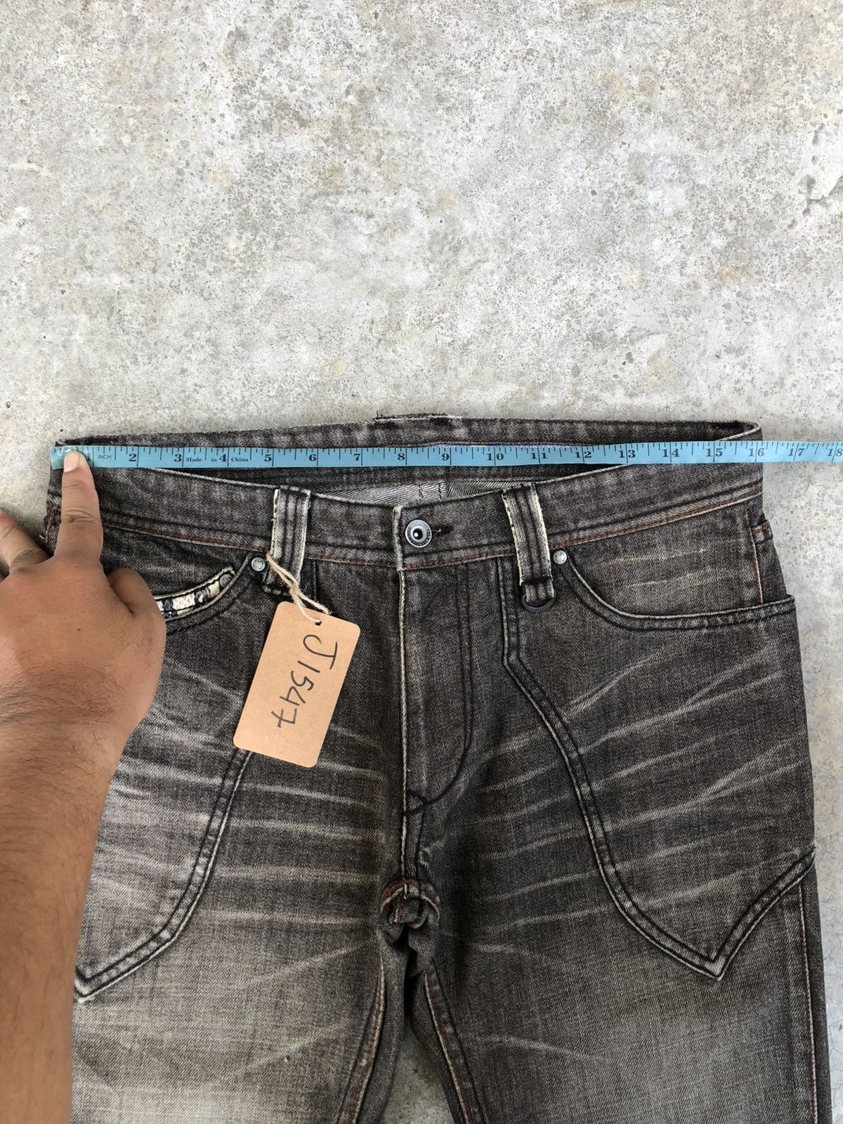 If Six Was Nine Japanese Nicole Club Flared Jeans Snake Skin Distressed Size US 32 / EU 48 - 21 Thumbnail