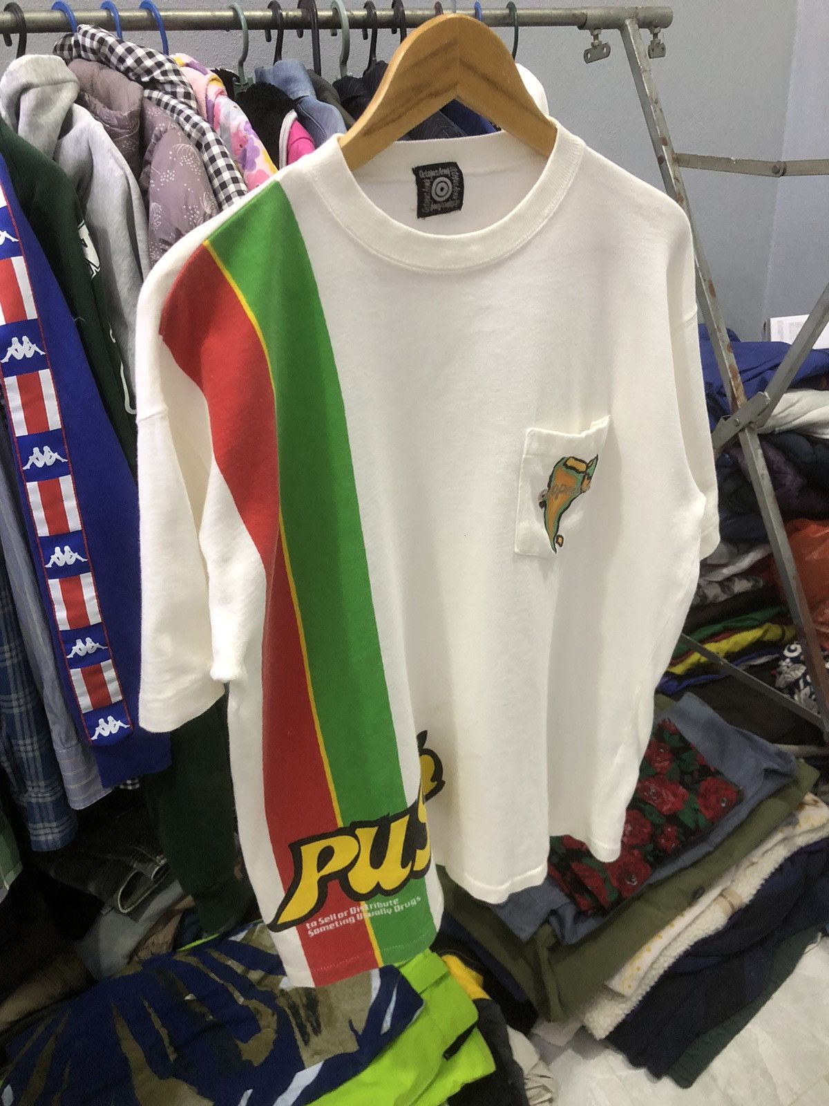 Japanese Brand Octopus Army ‘Push’ Tee – Rare Anti-Drug Streetwear Size US M / EU 48-50 / 2 - 3 Thumbnail