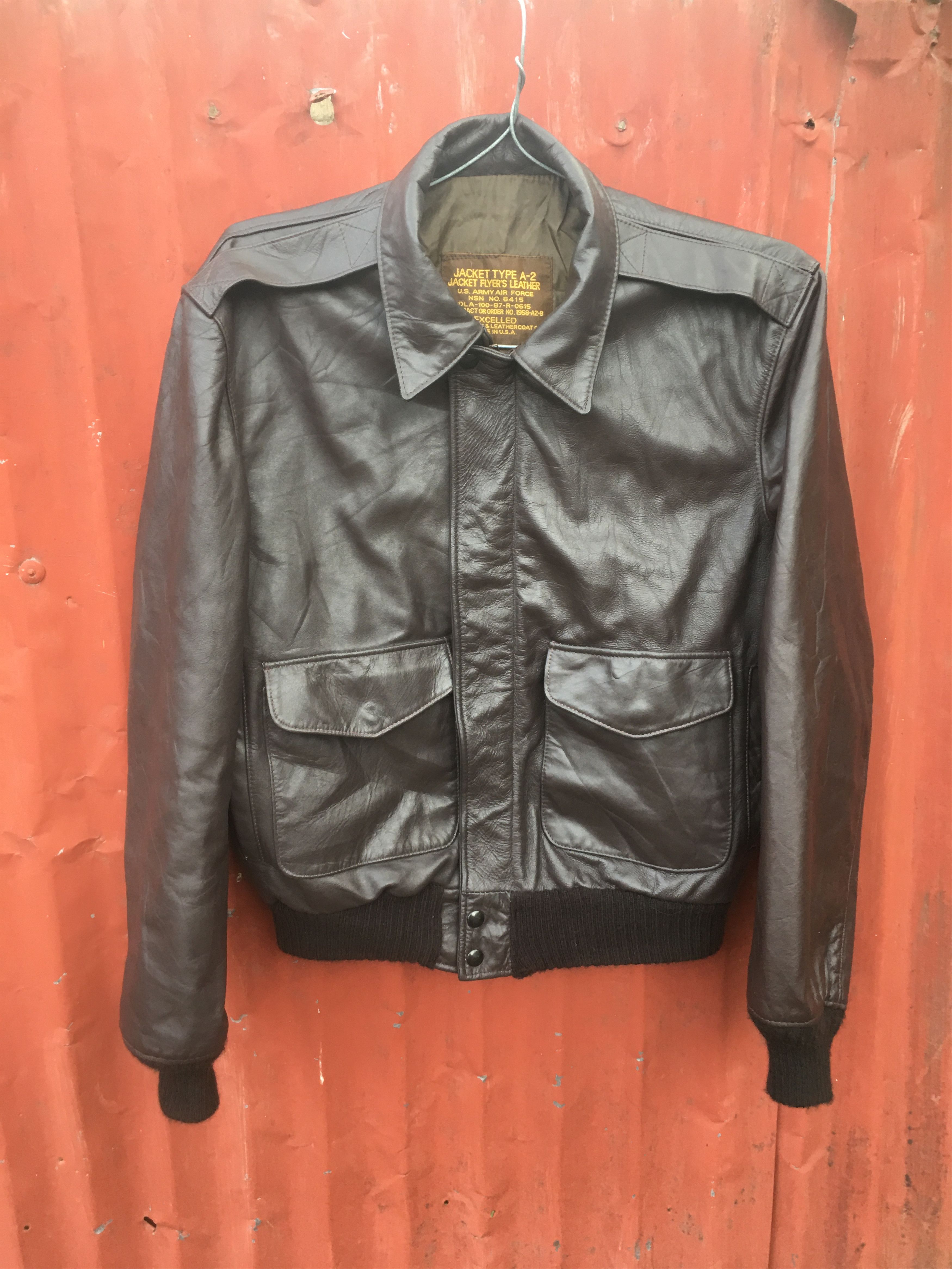 Other U.S Army Air force TYPE A-2 Brown Bomber Leather Jacket Size US S / EU 44-46 / 1 - 12 Thumbnail