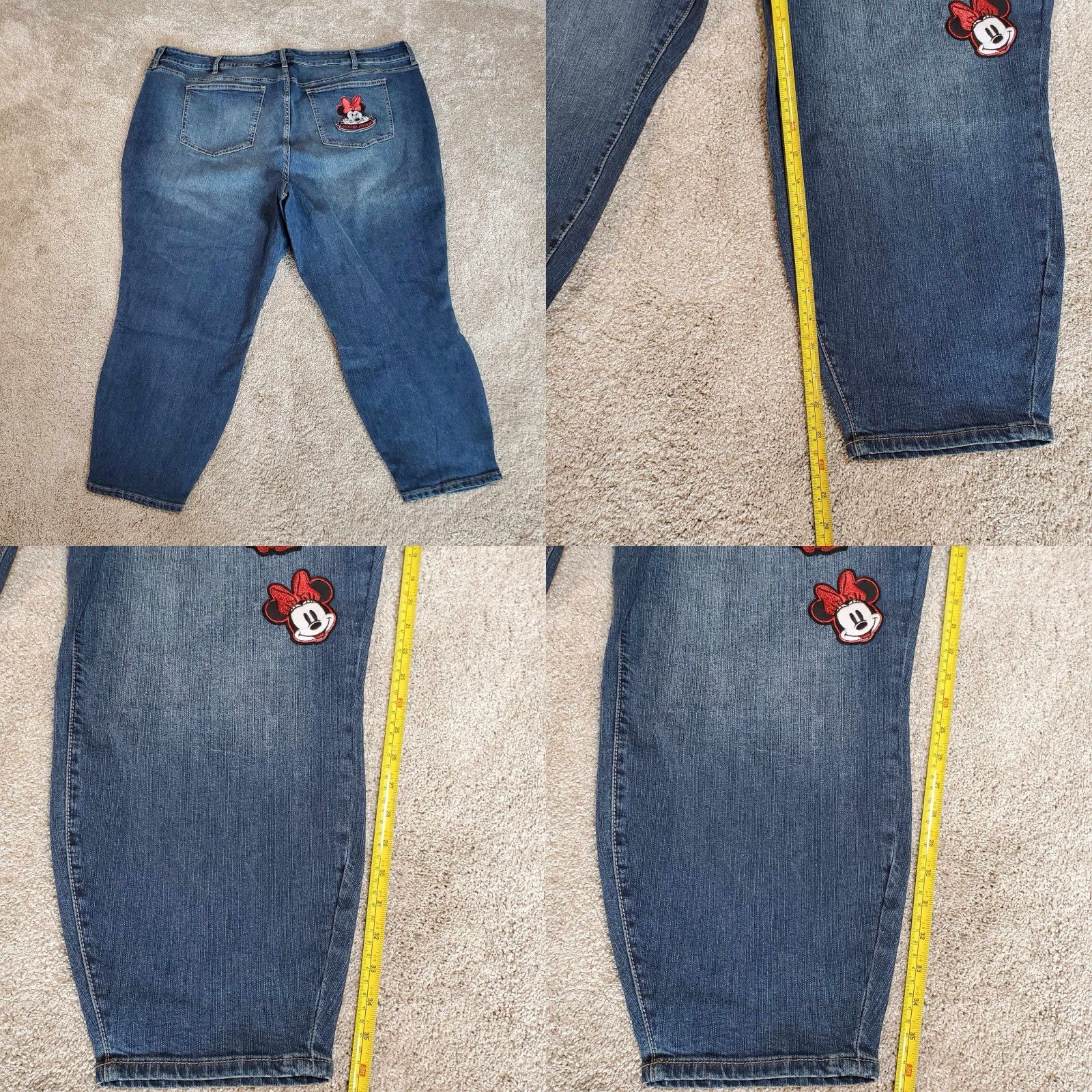 Disney VINTAGE Womens Disney Jeans 28 Capris Mickey Mouse Patches Disney Denim Jeans Womens Size 28 Blue Cotton Blend Denim Size 28" / US 6 / IT 42 - 8 Thumbnail