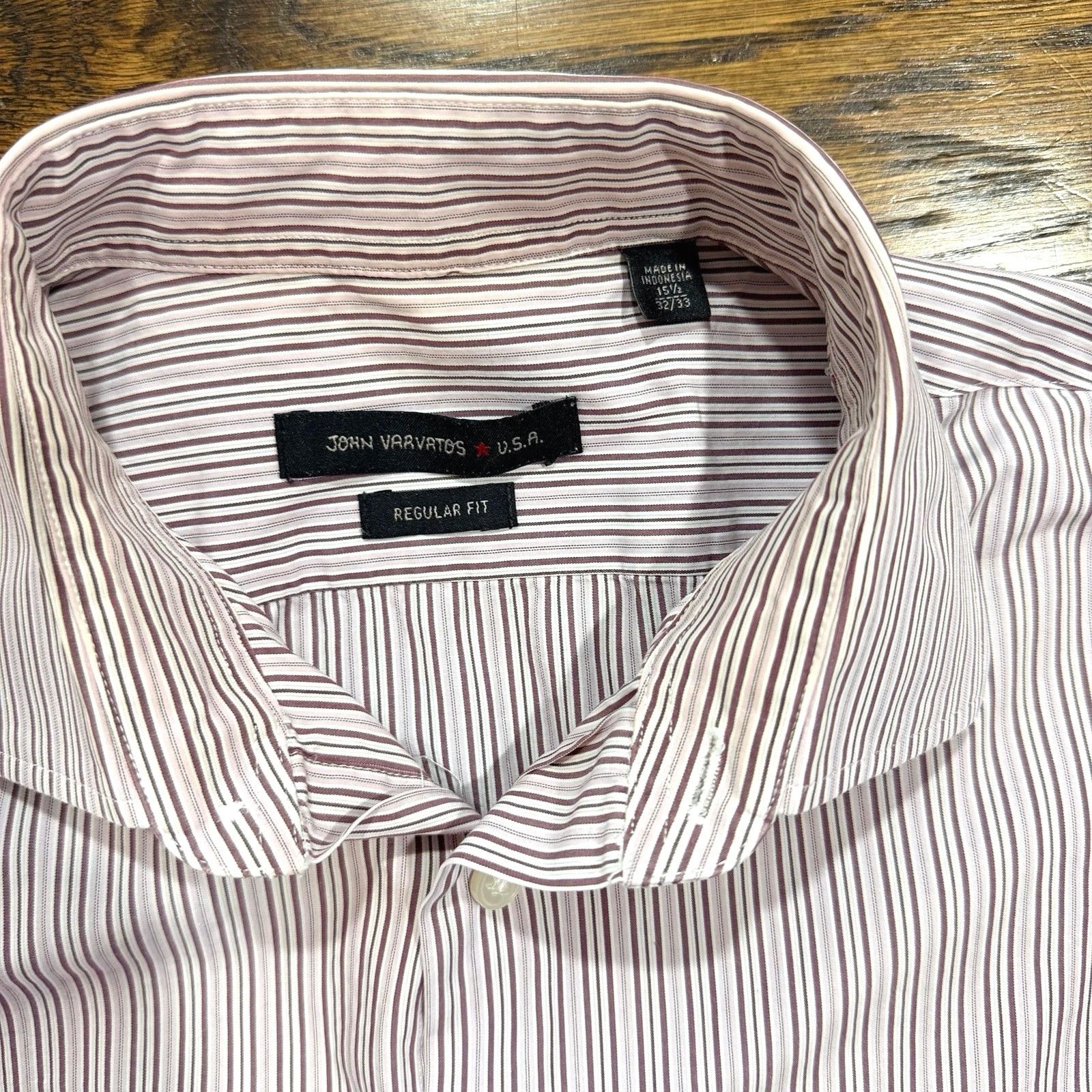 John Varvatos John Varvatos Star USA Men's Shirt 15.5 Reg Fit Striped M Size US M / EU 48-50 / 2 - 2 Thumbnail