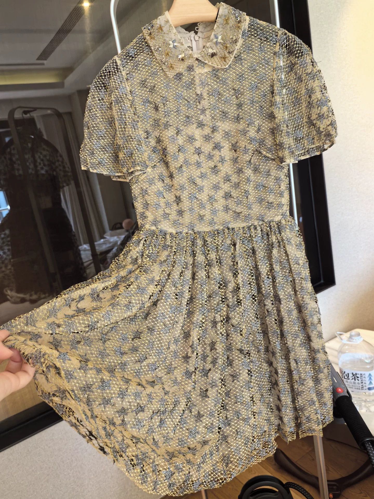 Valentino Beige Short Sleeve Dress