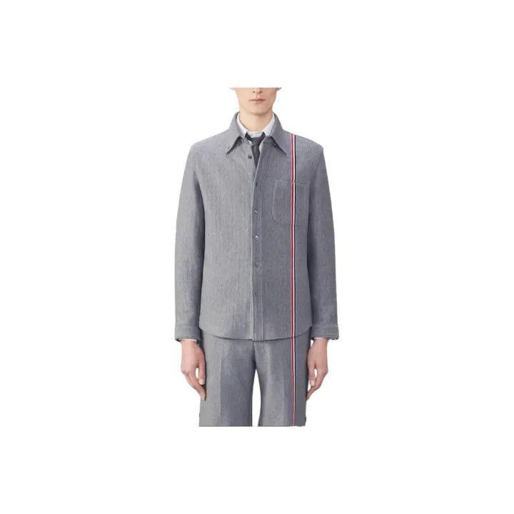 Thom Browne Men's Casual Striped Button-Up Jacket -2507