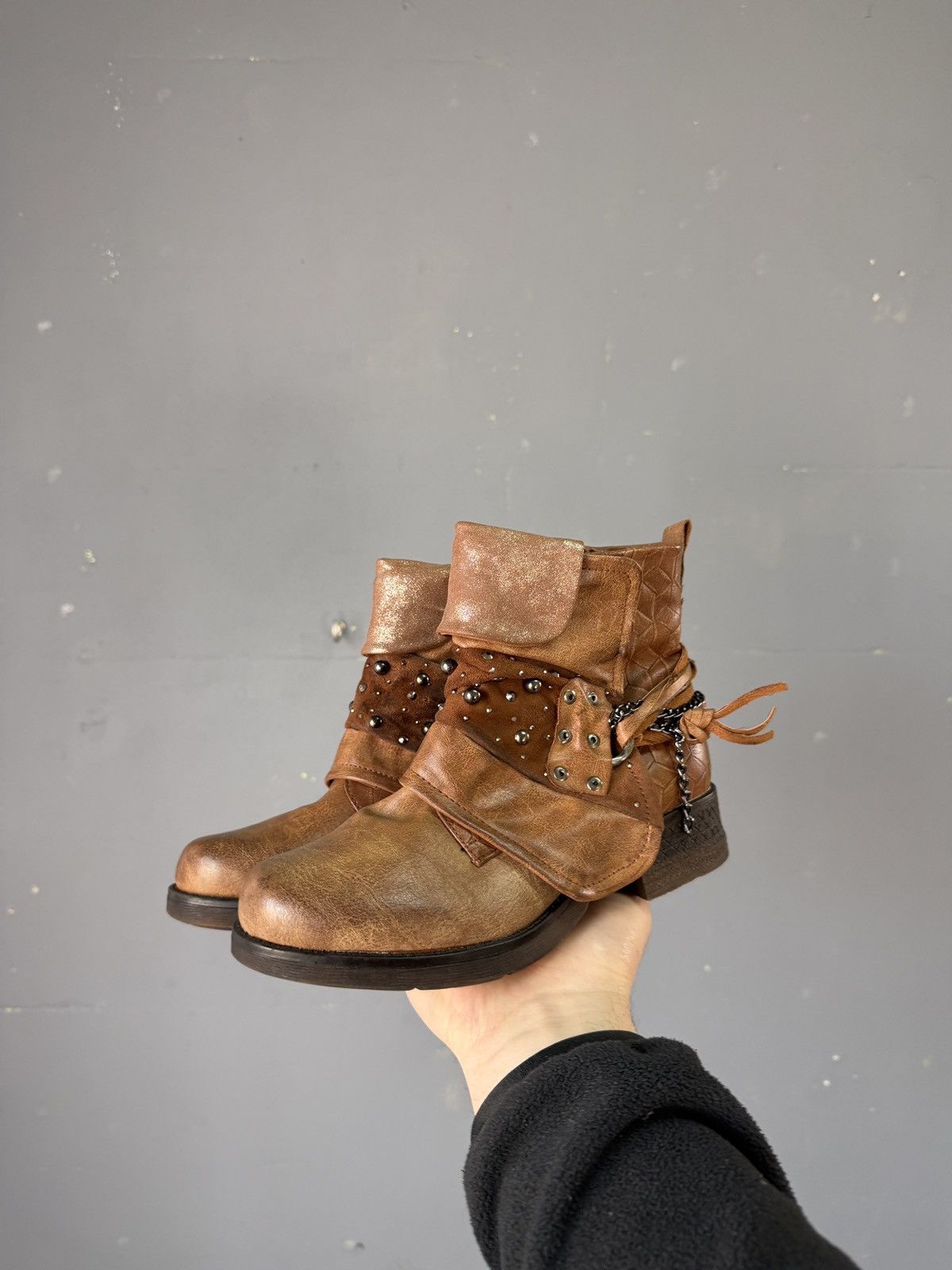A.S.98 Vintage Italian AS 98 Rick Owens Style Leather Biker Boots Size US 5 / EU 37 - 2 Thumbnail