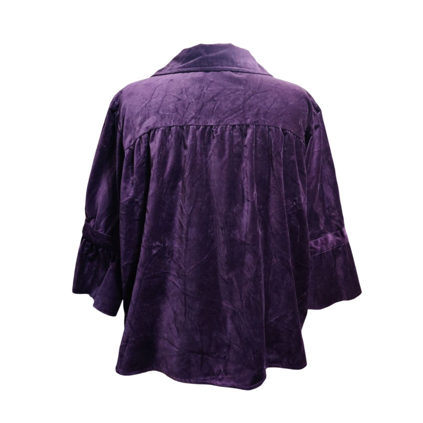 Route 66 Route 66 2X Purple Velour Button Front Plus Size Swing Jacke Size XXL / US 16-18 / IT 52-54 - 12 Thumbnail