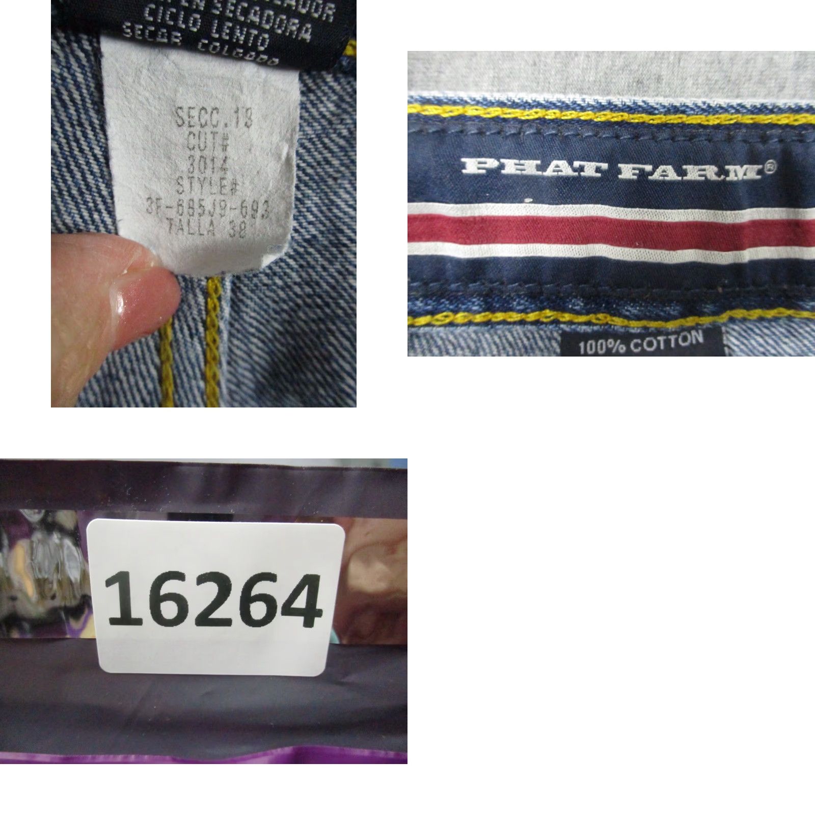 Phat Farm VINTAGE Phat Farm Jeans Mens 38 Blue Denim Wide Leg Hip Hop Baggy Size US 38 / EU 54 - 9 Thumbnail