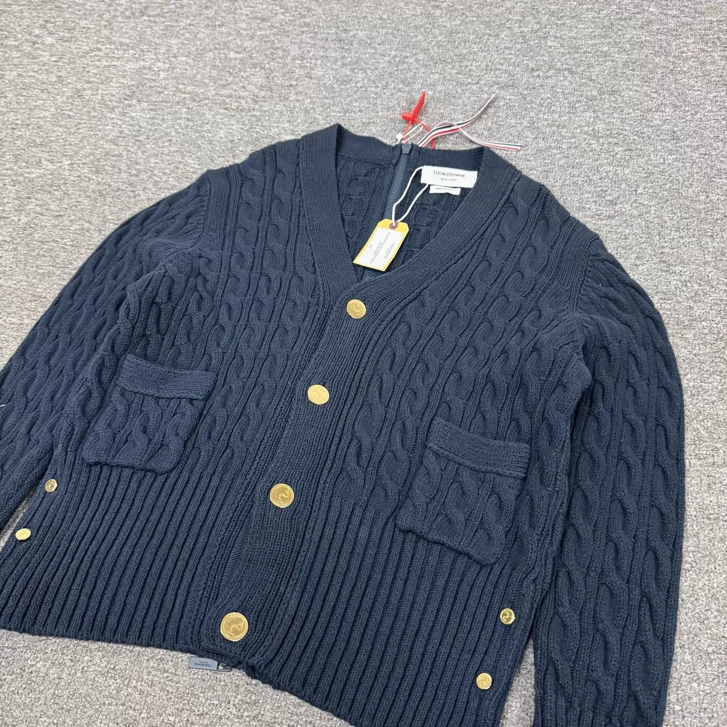 Thom Browne Thom Browne Cable Cardigan Gold Button Back Zip Size S / US 4 / IT 40 - 3 Thumbnail