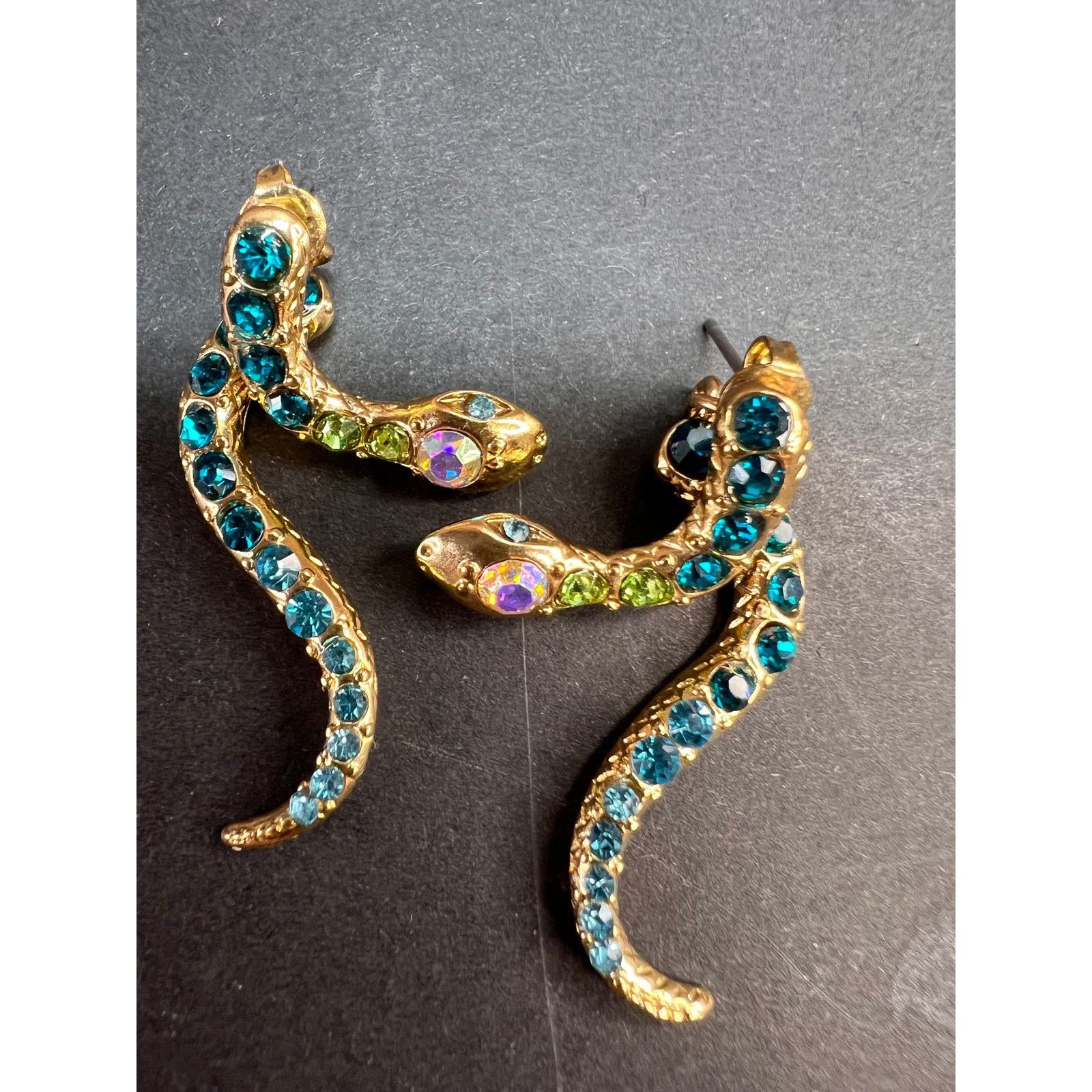 Betsey Johnson Betsey Johnson Gold-Tone Pavé Crystal Snake Earrings Size ONE SIZE - 1 Thumbnail