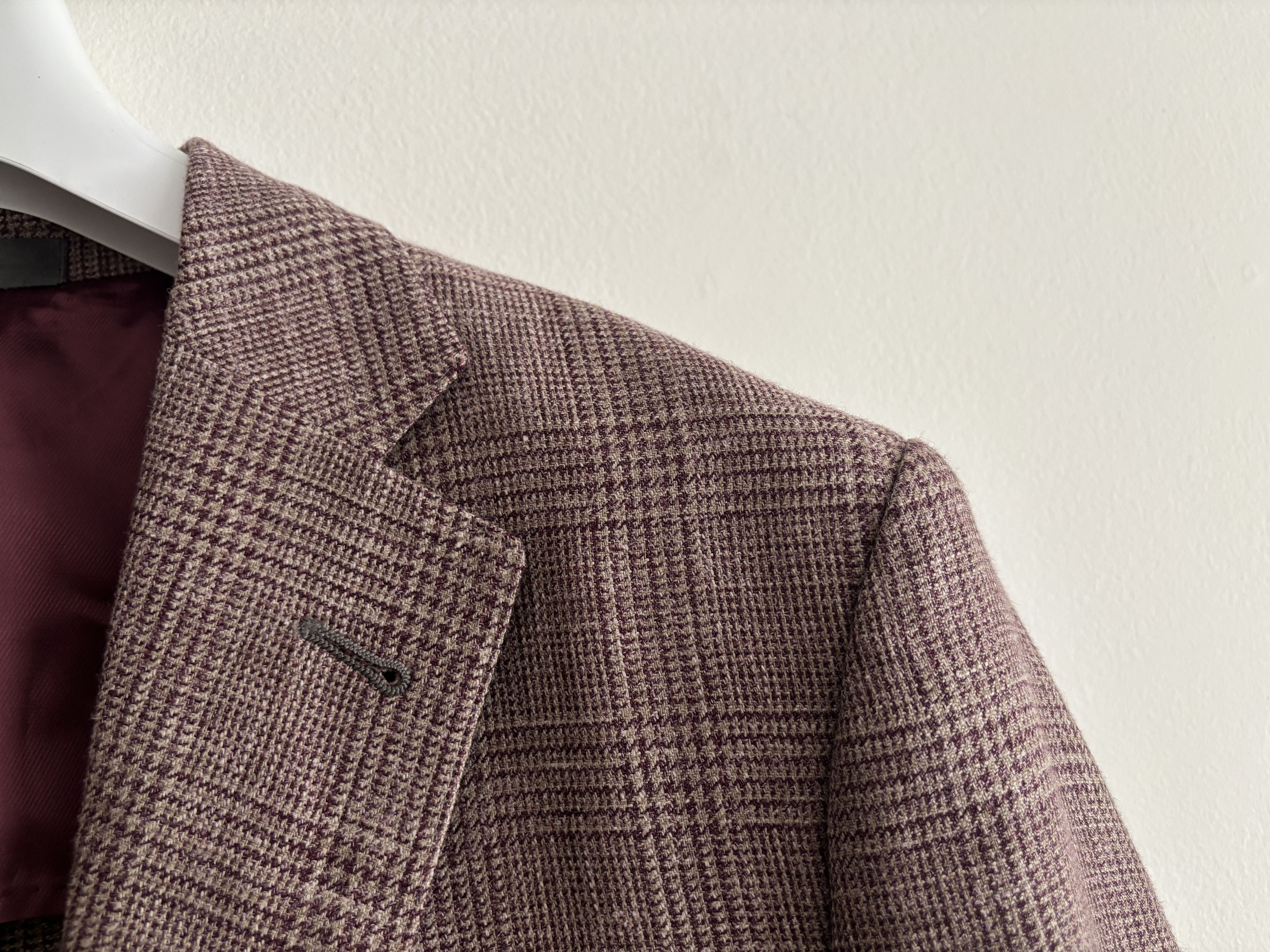Corneliani $2200 Unstructured Glen Check Wool Silk Linen Sport Coat Size 42R - 3 Thumbnail