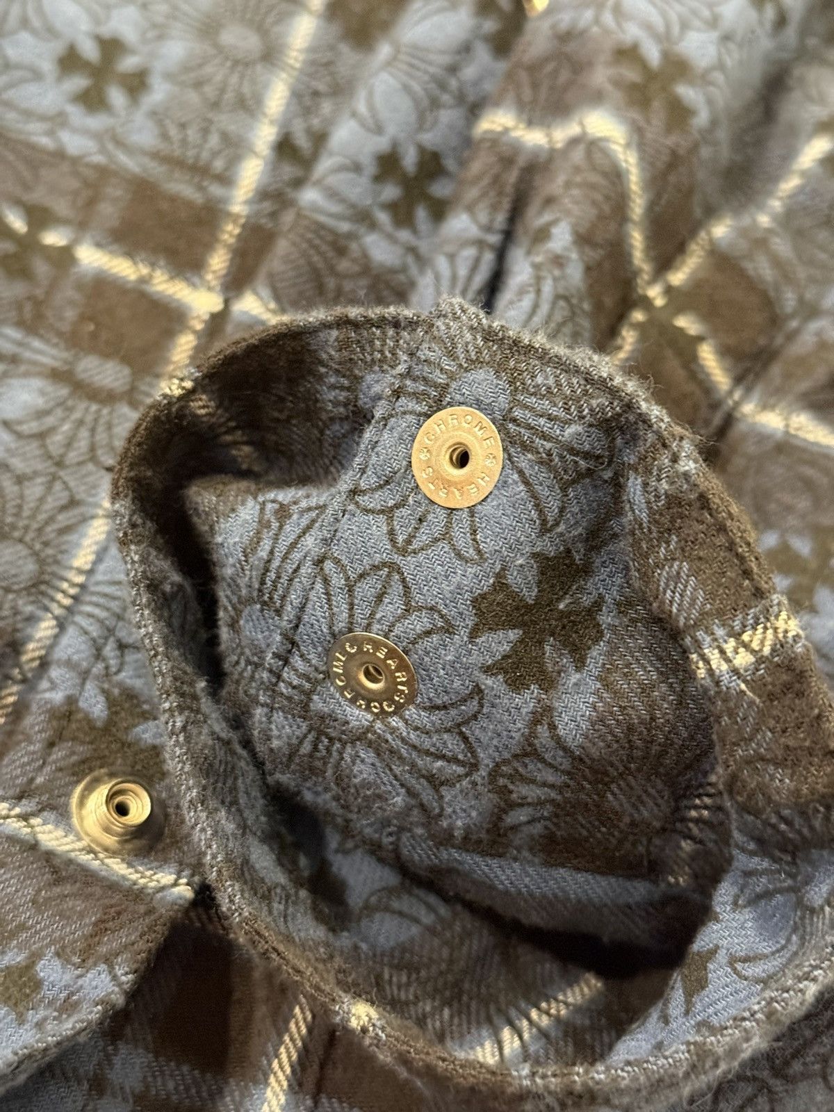Chrome Hearts Mini Plus Print Blue Loose Ends Cross Patch Flannel Size US XXL / EU 58 / 5 - 11 Thumbnail