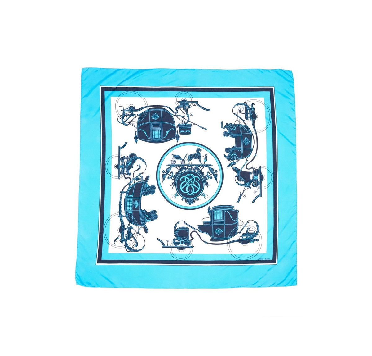 Hermes Carre 90 Ex Libris Silk Scarf Shawl