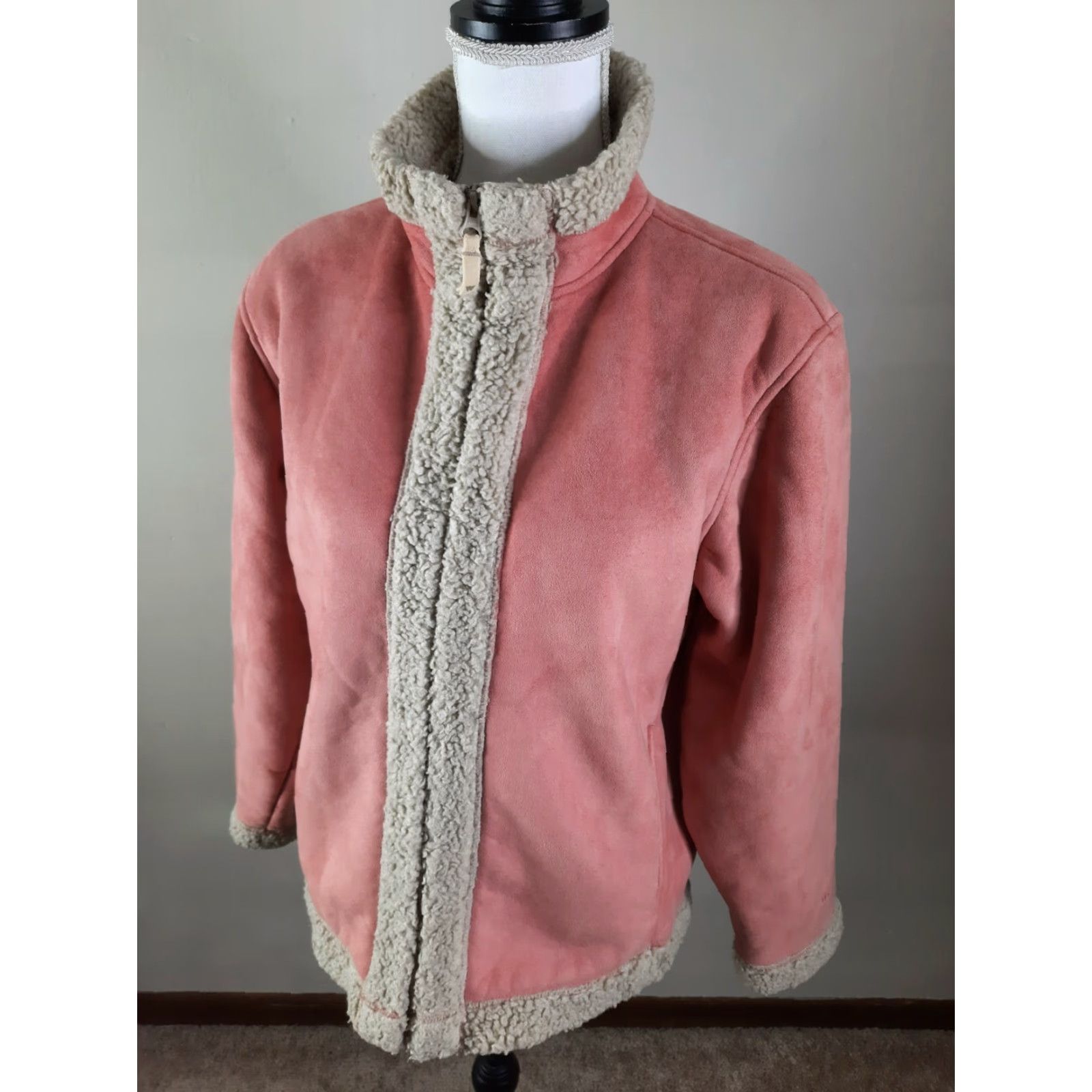 Vintage VINTAGE Woolrich Women's Coat Jacket Pink Faux Suede Sherpa Lined Size M Bomber Size M / US 6-8 / IT 42-44 - 5 Thumbnail