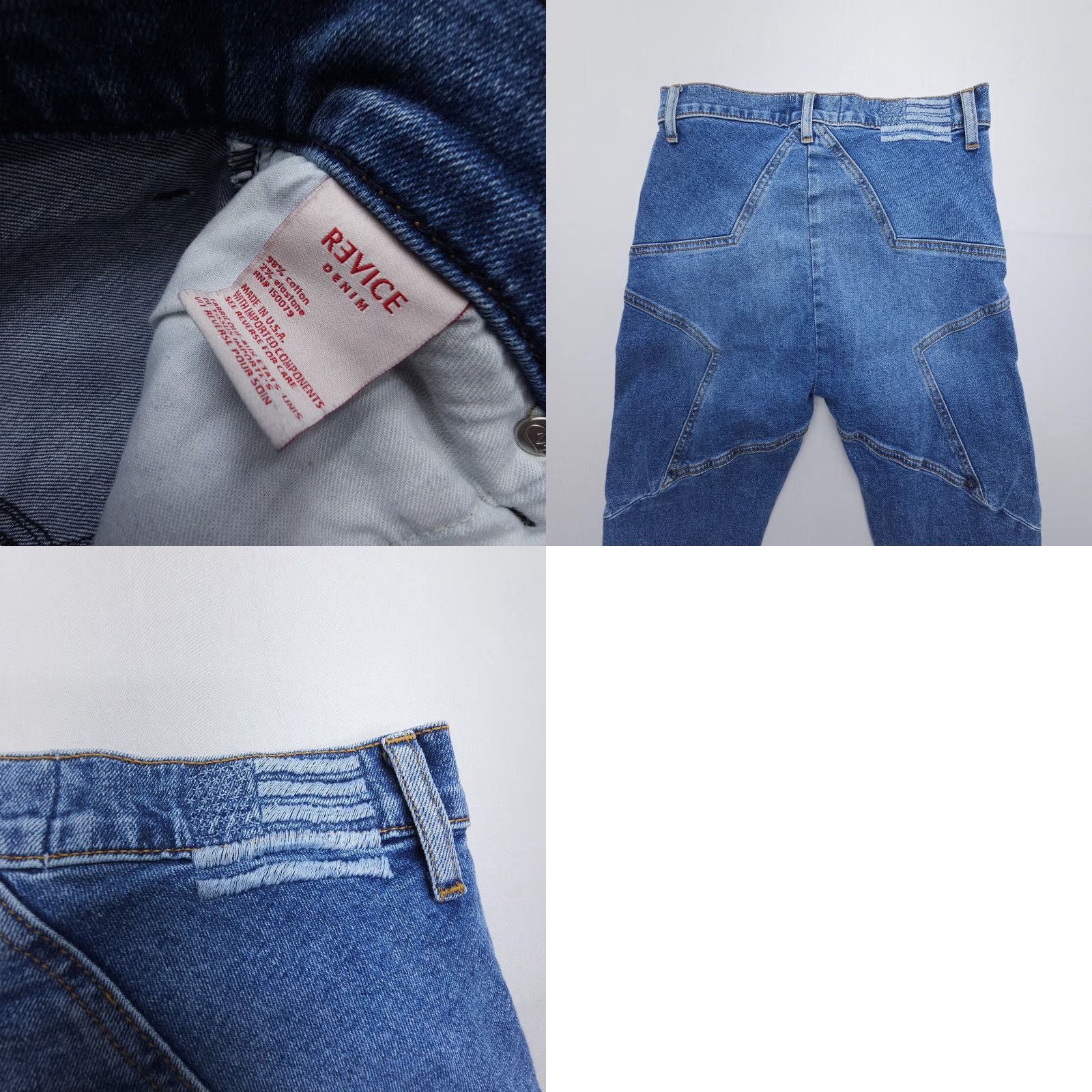 Vintage Revice Denim Venus Star High Rise Crop Jeans 27 Blue Stretch USA Made Womens Size 27 Jeans Crop Denim Size 27" / US 4 / IT 40 - 8 Thumbnail