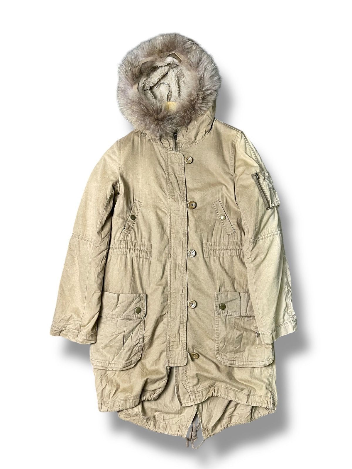 Japanese Brand × Vintage FINES Japanese Brand Faux Fur Down Jacket (79) Size US XXS / EU 40 - 1 Thumbnail
