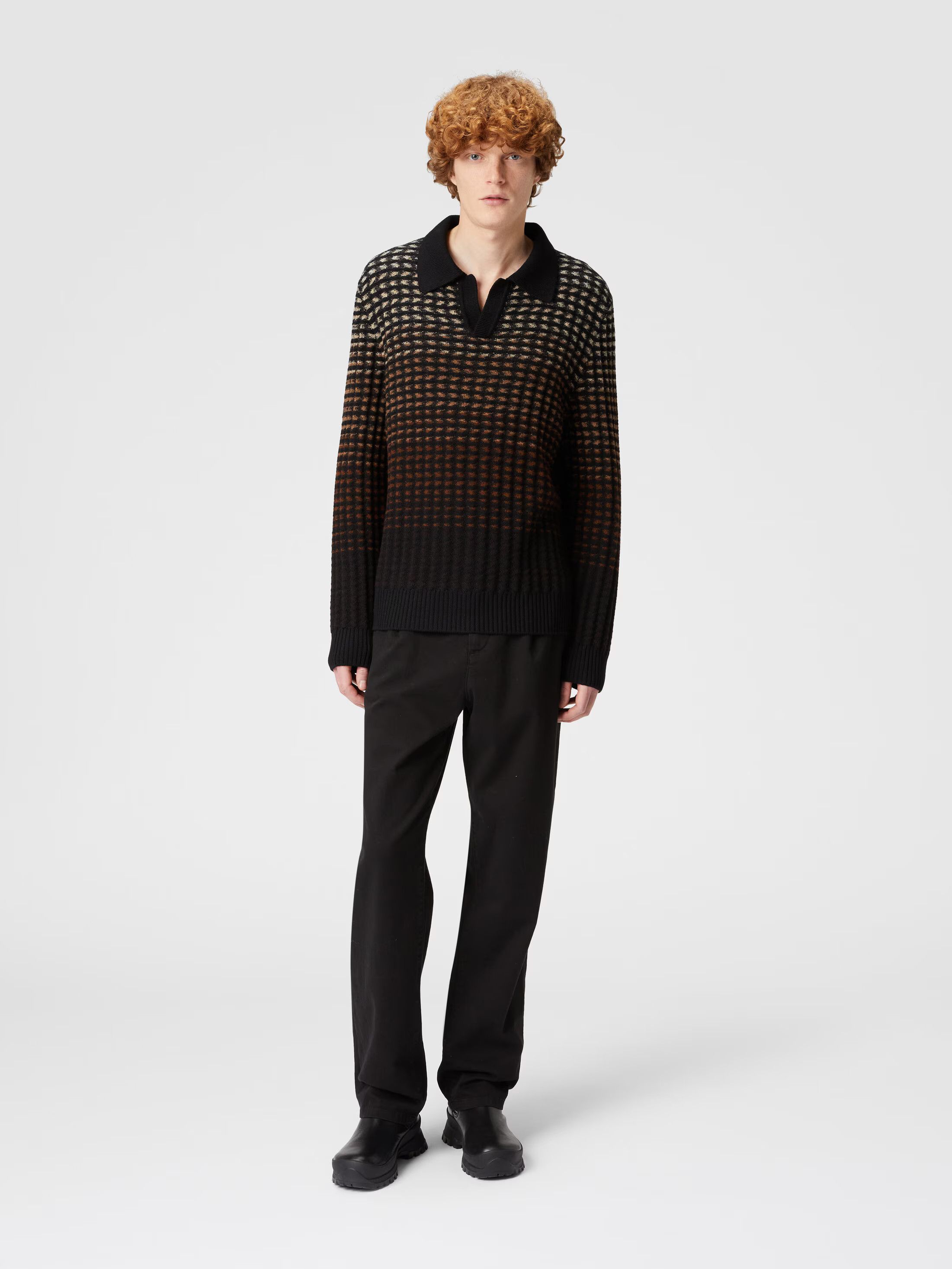 Missoni o1mle0925 Long Sleeve Boucle Polo Knitwear Sweater Multicolr Size US M / EU 48-50 / 2 - 3 Thumbnail