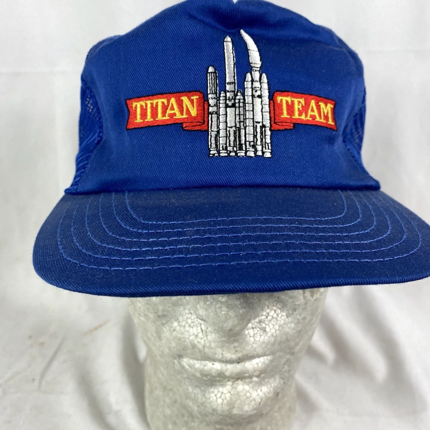 NASA VINTAGE NASA Titan Missile Team Hat Cap Blue Strap Back Cap Size ONE SIZE - 2 Thumbnail