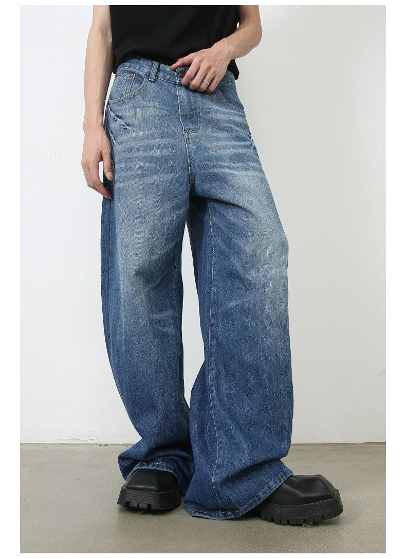 Japanese Brand × Jean Men's Lightning Washed Vintage Loose Straight Jeans Size US 32 / EU 48 - 6 Thumbnail