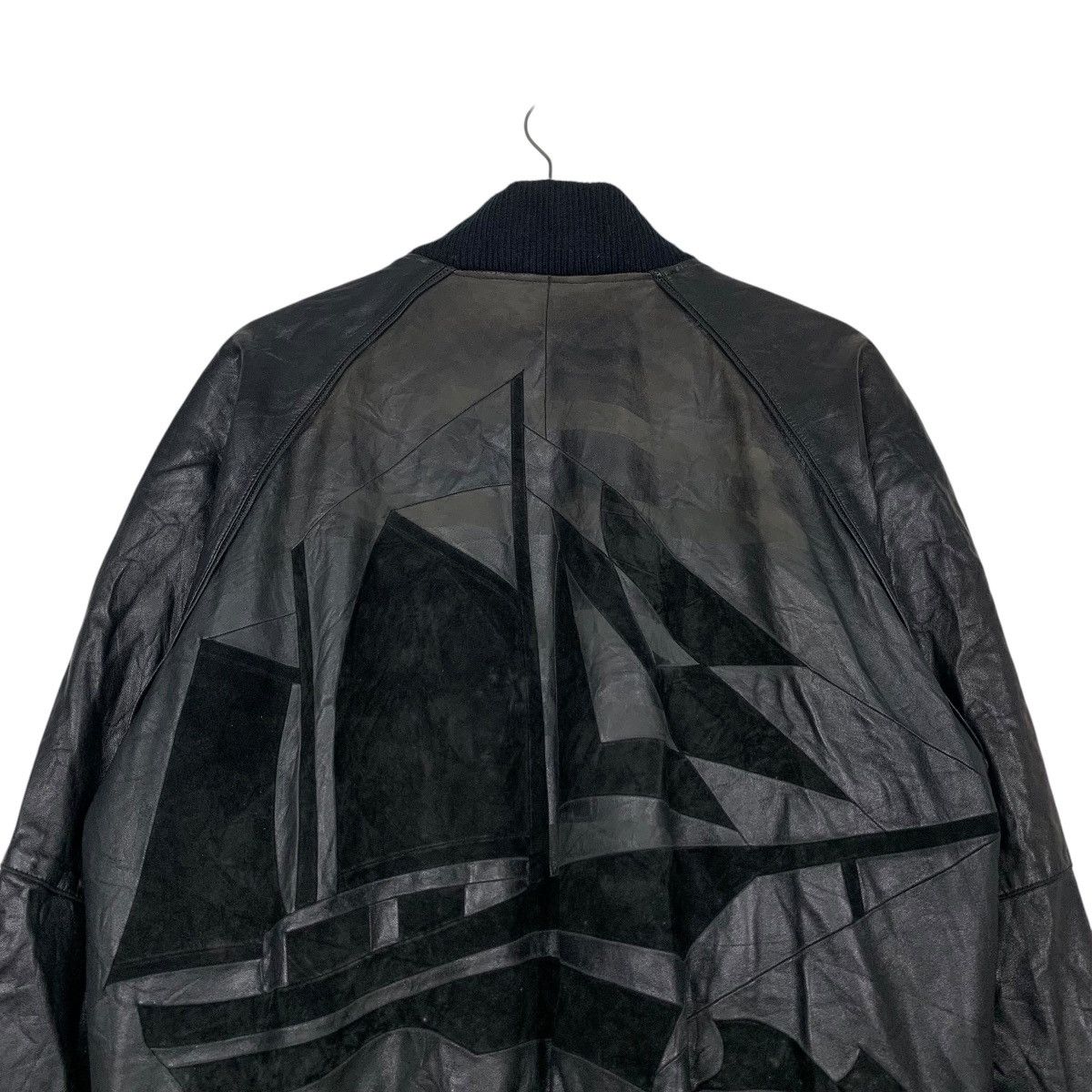Japanese Brand BELL MAXIM Ships Big Logo Leather Bomber Jacket #2247-C99 Size US M / EU 48-50 / 2 - 2 Thumbnail