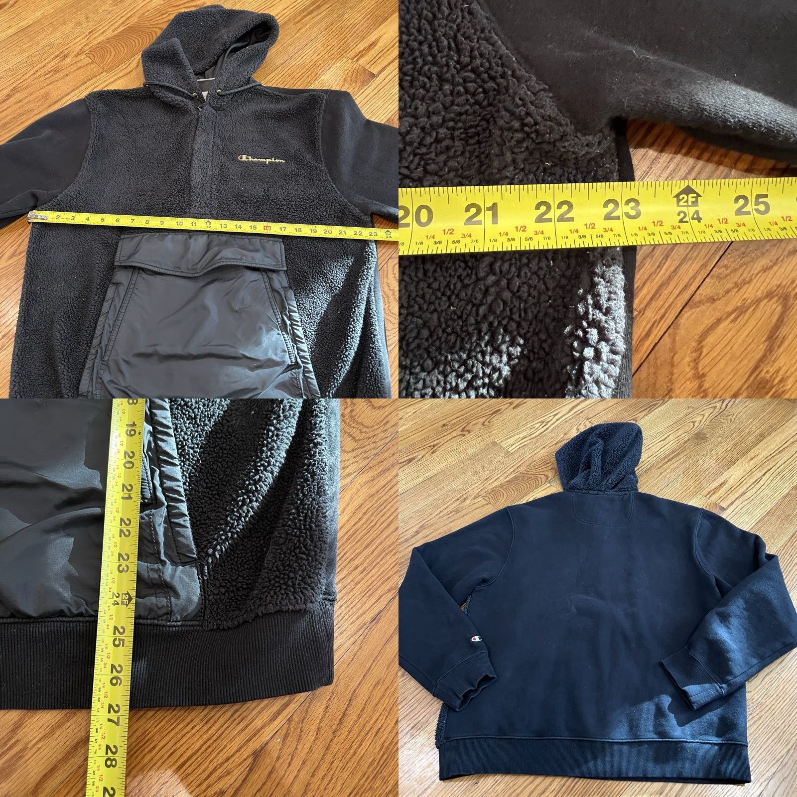 Champion VINTAGE Champion Men's Hoodie Pullover 1/4 Zip Black Large Winter Cross-Training Basketball Size US L / EU 52-54 / 3 - 8 Thumbnail