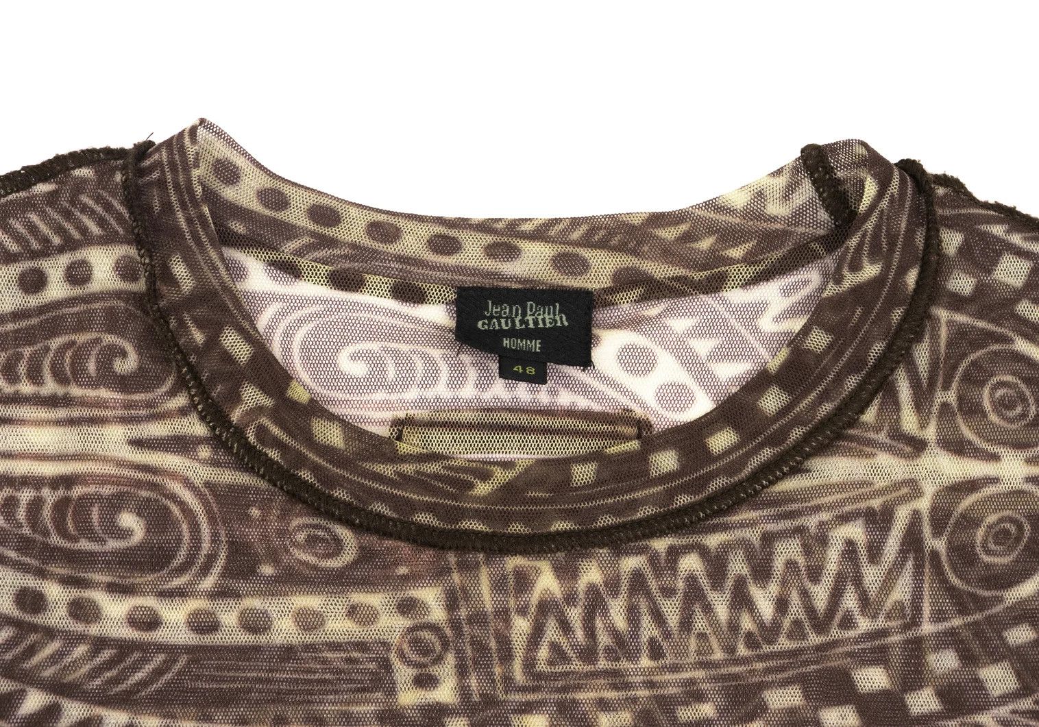 Jean Paul Gaultier Graphic Print Inside Out Power Net T-Shirt Brown 48 Size US M / EU 48-50 / 2 - 3 Thumbnail