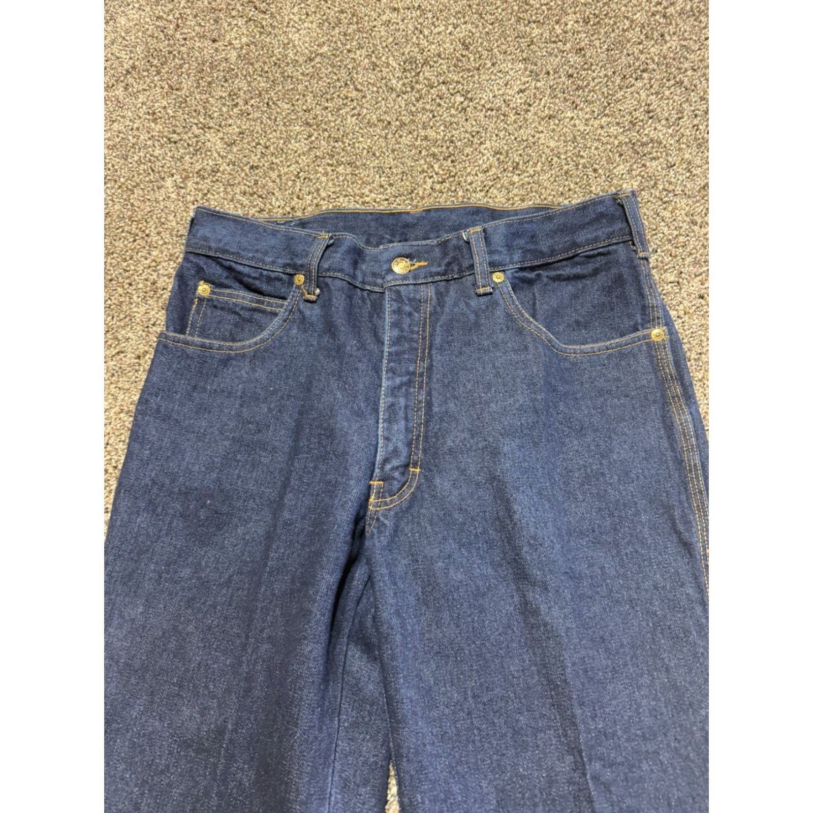 Denime VINTAGE Anthonys Jeans Men's 34 Tall Blue Denim 90s Raw Hem 34x37 5-Pocket Straight Size US 34 / EU 50 - 2 Thumbnail
