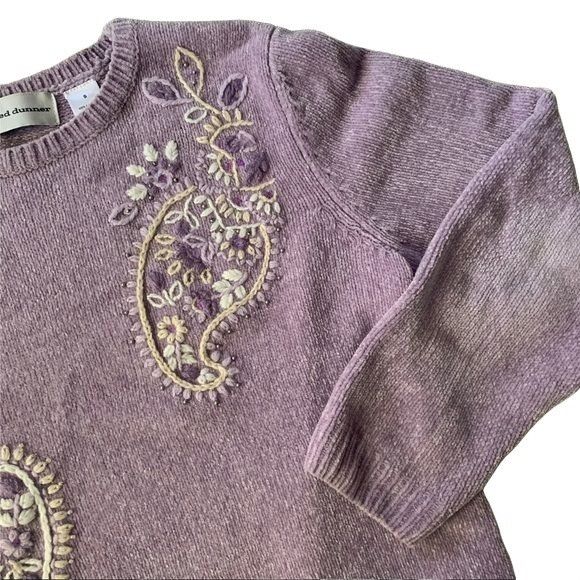 Vintage Vintage Pastel Lilac Paisley Embroidered Grandmacore Sweater Size S / US 4 / IT 40 - 3 Thumbnail