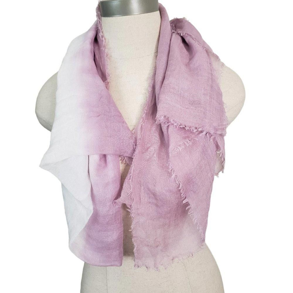 Chicos CT837 Chico's Lavender & White Small Fringed Wrap Size ONE SIZE - 1 Thumbnail