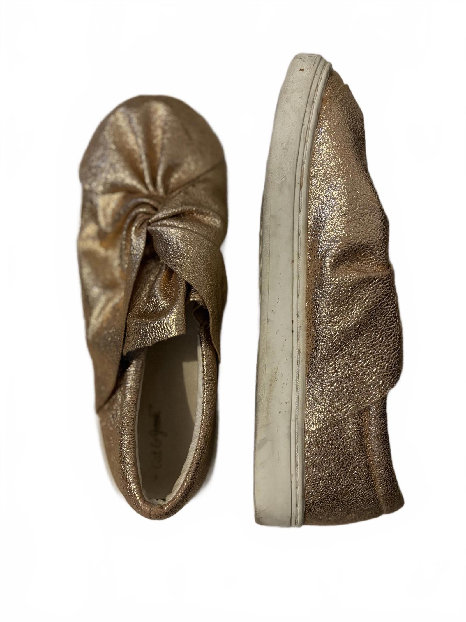 Designer Cat & Jack Fancy Slip-On Shoes - Shiny Bronze sz 5 Size US 5 / IT 35 - 3 Thumbnail