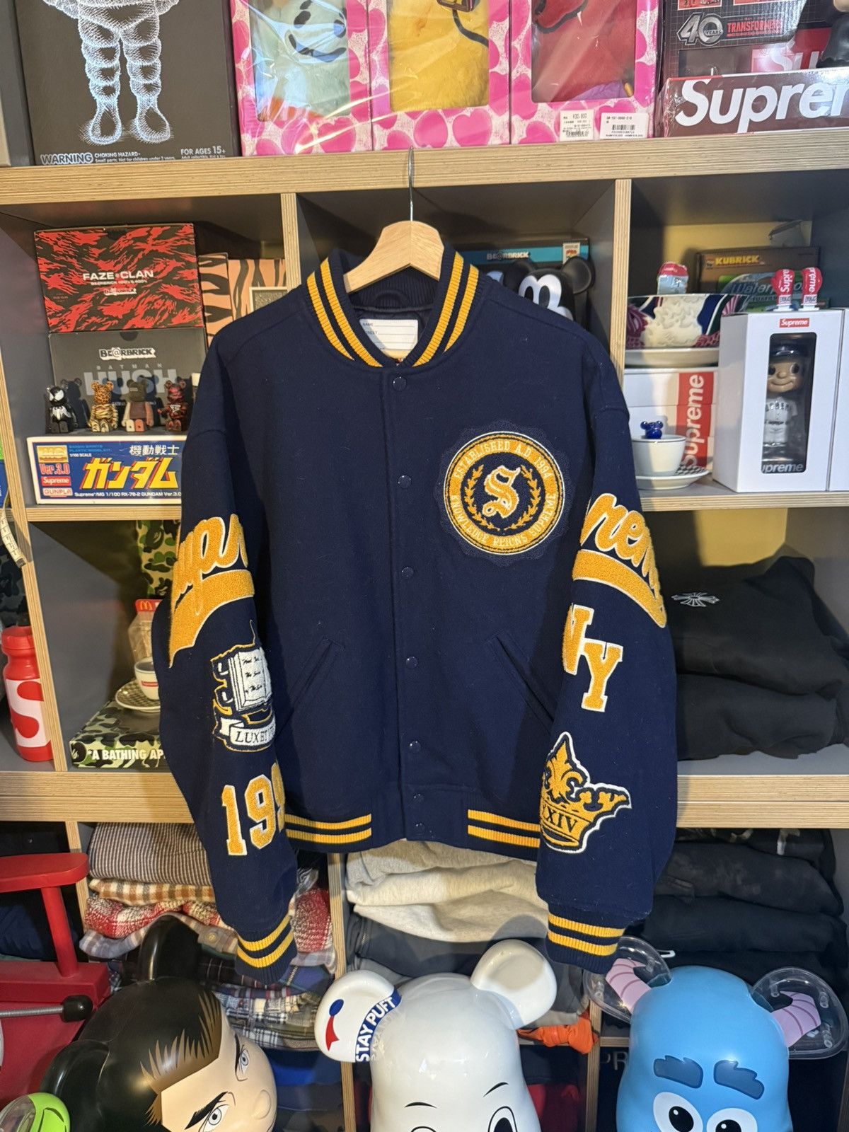 Supreme Supreme Vervitas Navy/Yellow Varsity Jacket Size US M / EU 48-50 / 2 - 1 Thumbnail