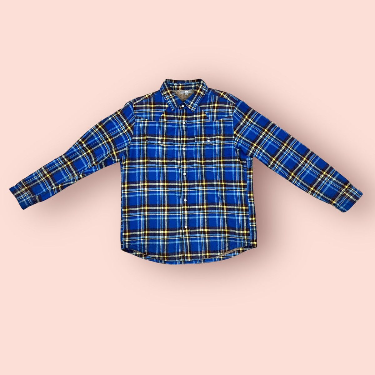 Flannel × Japanese Brand × Uniqlo VINTAGE UNIQLO WESTERN DESIGN DOUBLE CHEST POCKET FLANNEL Size US XL / EU 56 / 4 - 5 Thumbnail