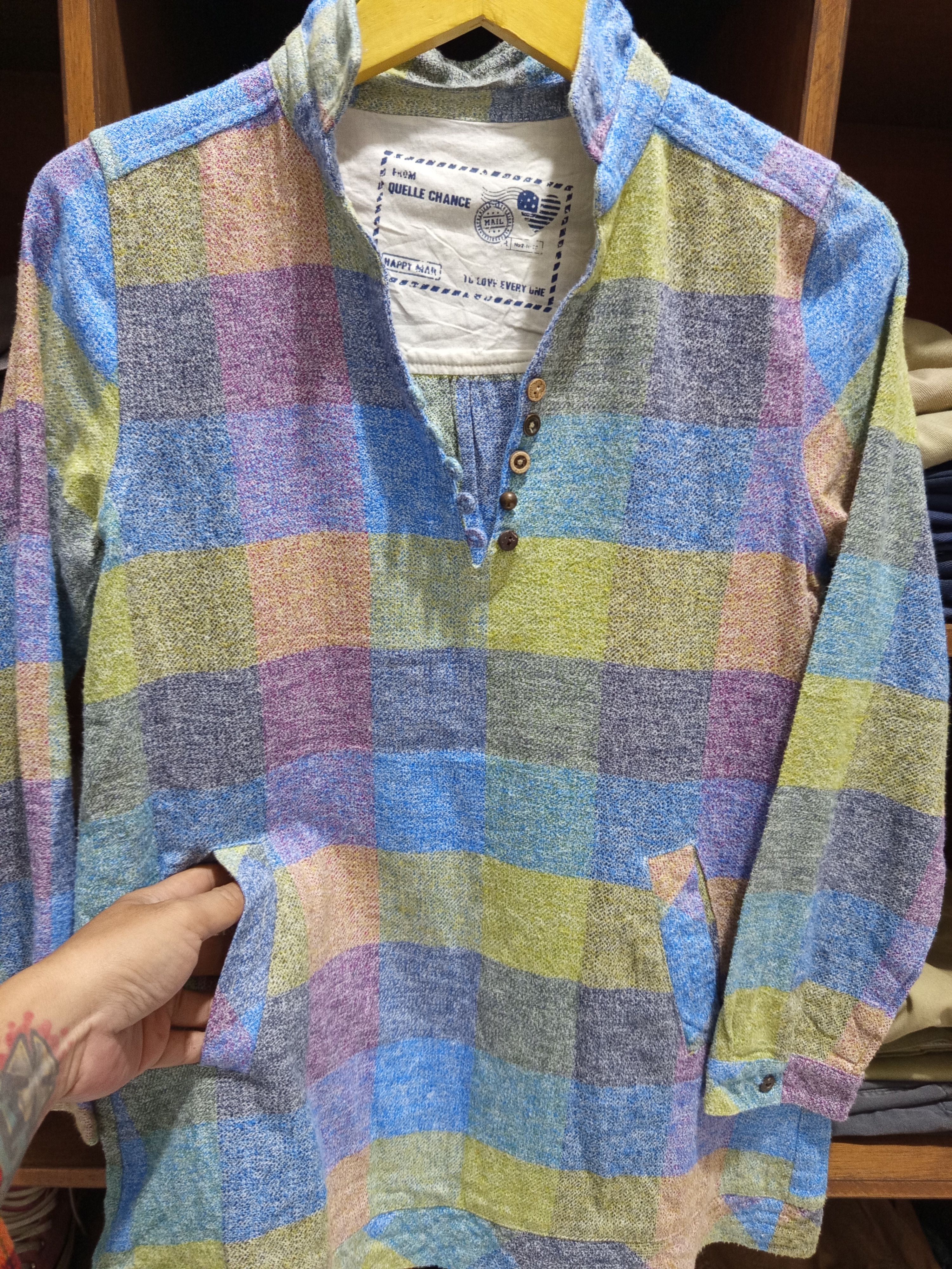 Japanese Brand Vintage Quelle Chance Pastel Plaid Pullover Shirt Size M / US 6-8 / IT 42-44 - 5 Thumbnail