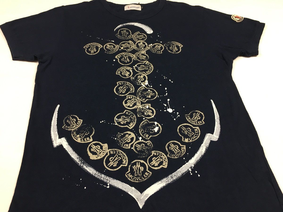 Moncler Moncler Italy Big Anchor Nova Logo Big Printed Tee T-shirt Size US S / EU 44-46 / 1 - 3 Thumbnail
