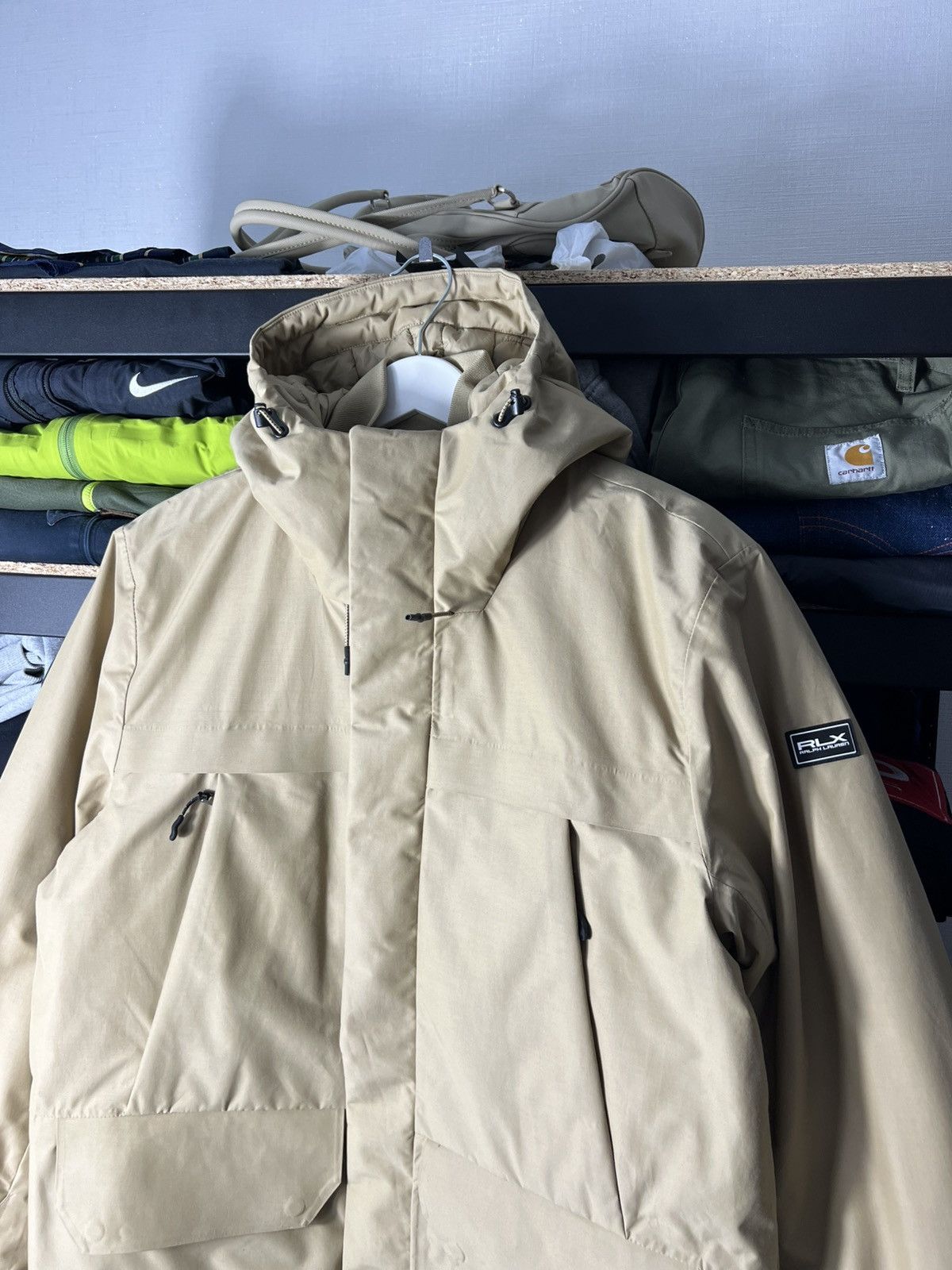 Polo Ralph Lauren 🧥 RLX Ralph Lauren Water-Repellent Faille Hooded Jacket Y2K Size US M / EU 48-50 / 2 - 2 Thumbnail