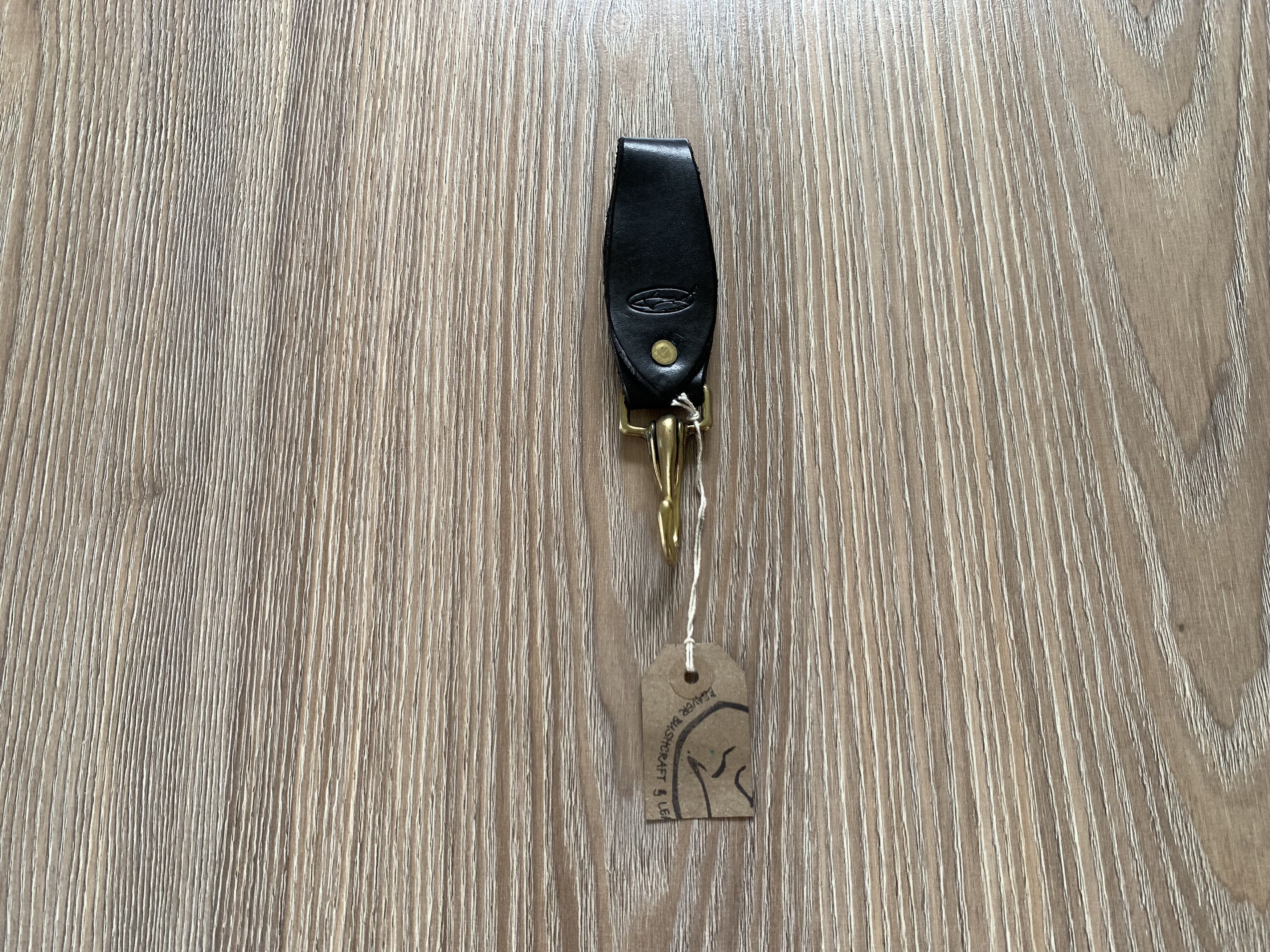 Handmade Black Heavy Classic Leather Keychain Size ONE SIZE - 1 Thumbnail