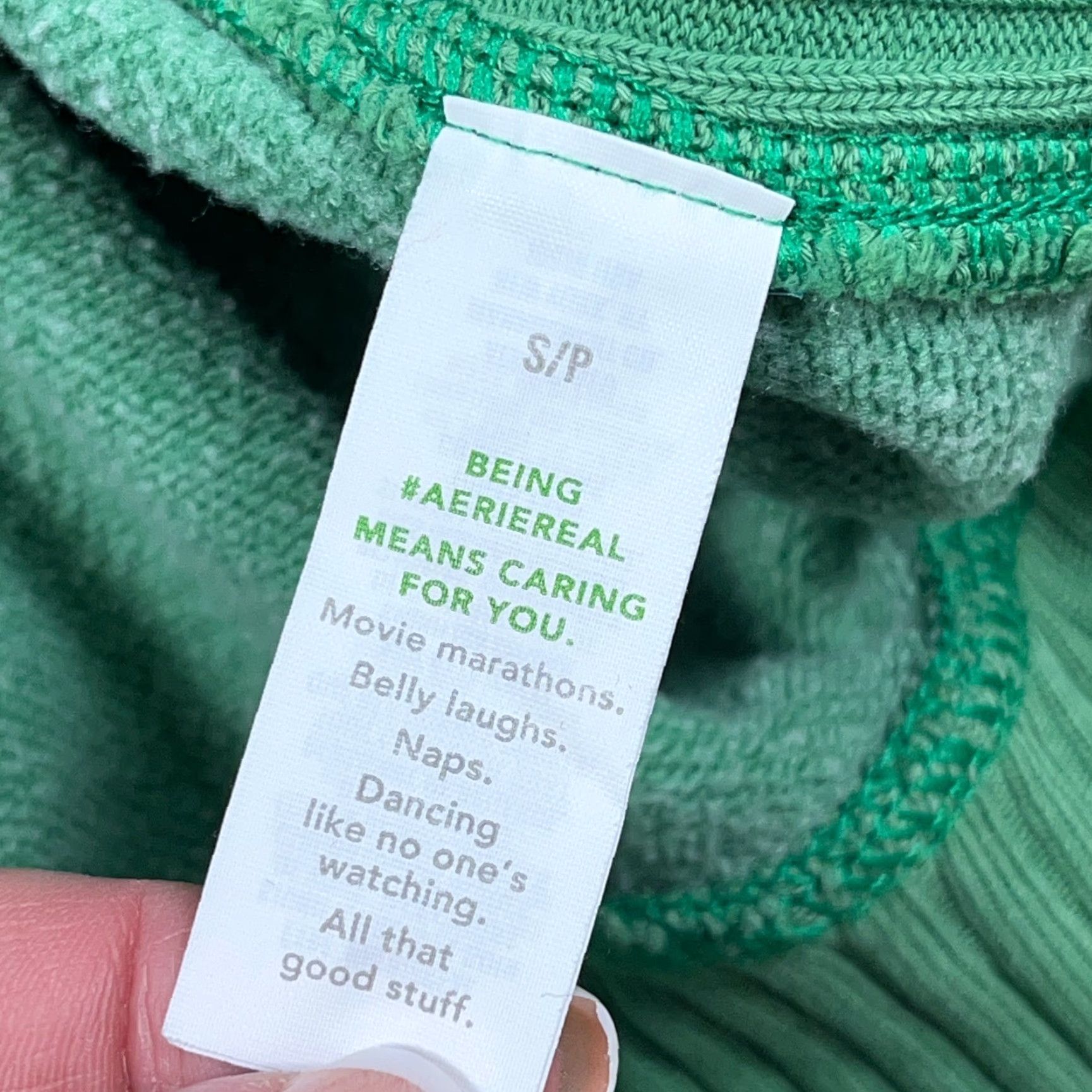 Vintage Aerie Sweatshirt Women Small Green Crewneck Pullover Logo Embroidered Oversized Casual Activewear Size S / US 4 / IT 40 - 5 Thumbnail