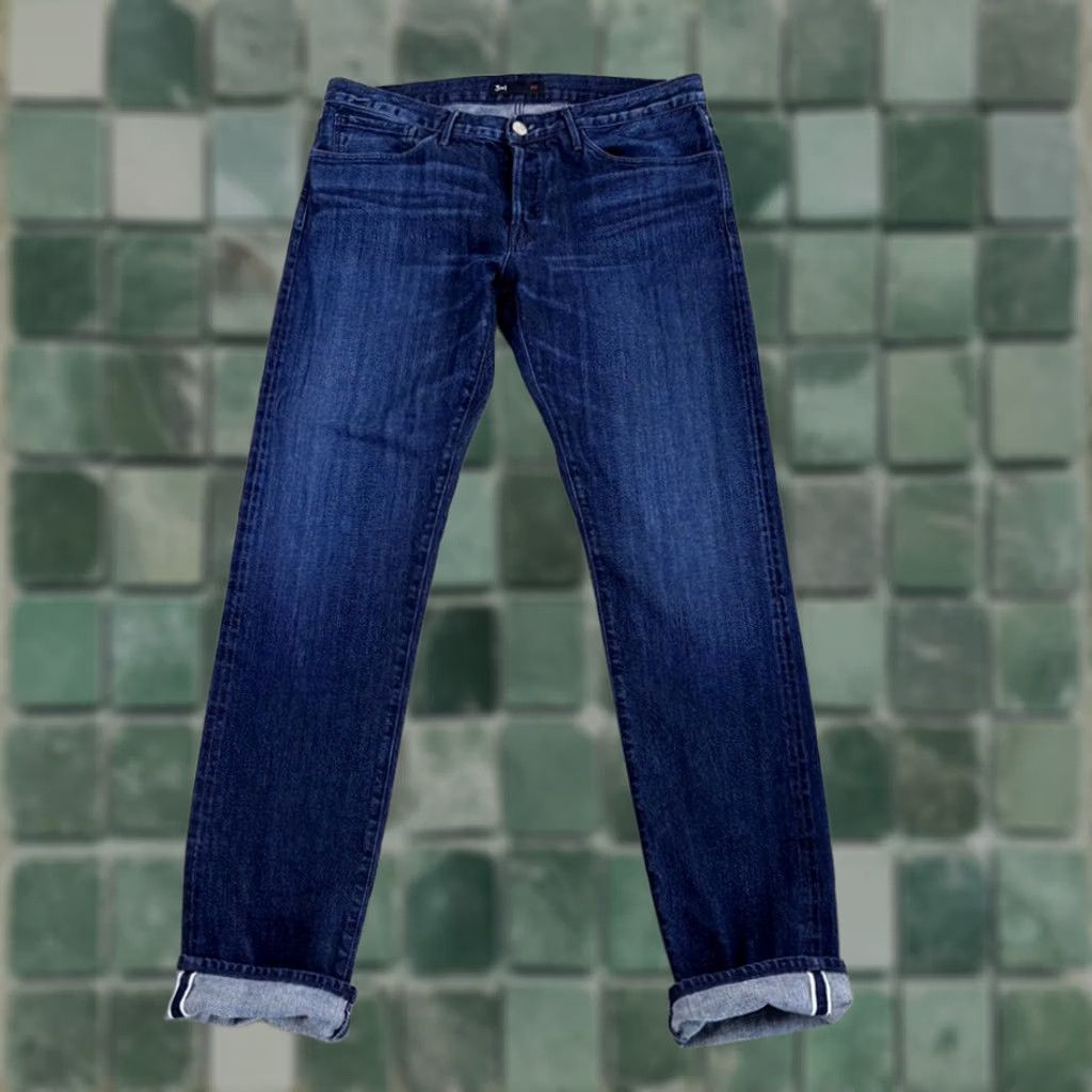 3x1 3x1 NYC M5 Low Rise Slim Selvedge Jeans Button Fly 34x33 Blue Denim Men Slim Tight Fit 5-Pocket USA Sonar Size US 34 / EU 50 - 1 Thumbnail