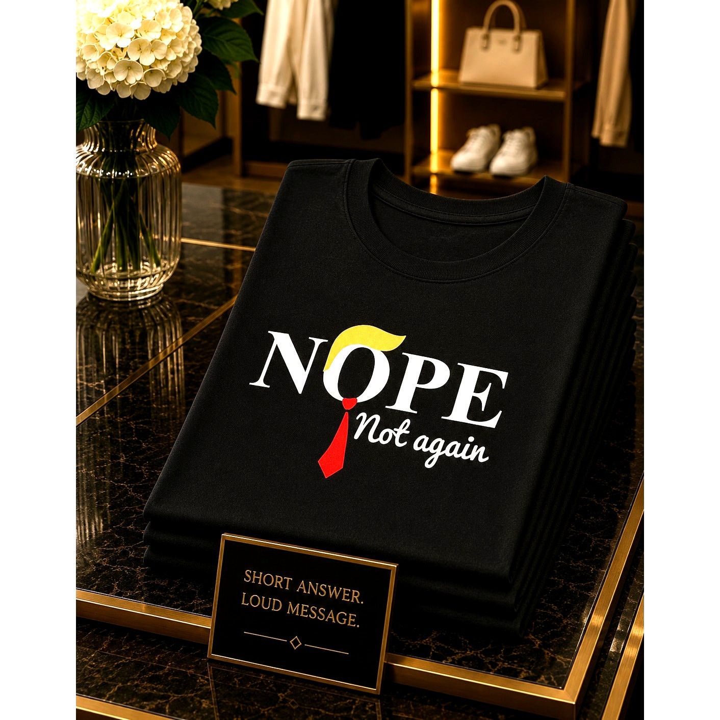 Other Graphic Short Sleeve Crew Nope Not Again Black T Shirt 14 Size XL / US 12-14 / IT 48-50 - 1 Thumbnail