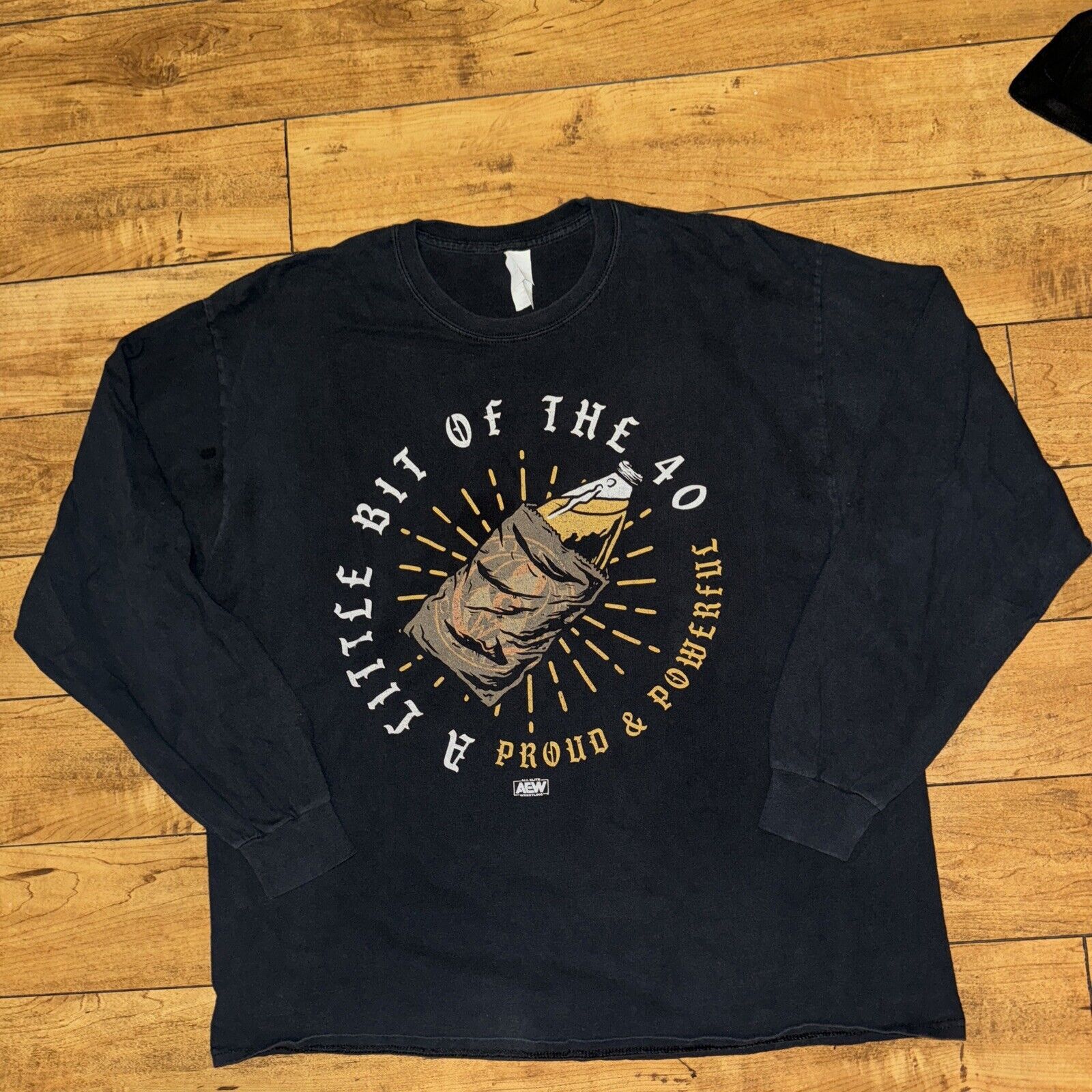 Band Tees × Japanese Brand × Vintage AEW Long Sleeve Shirt Black XL Proud And Powerful 22x27 AEW Size US XL / EU 56 / 4 - 1 Thumbnail