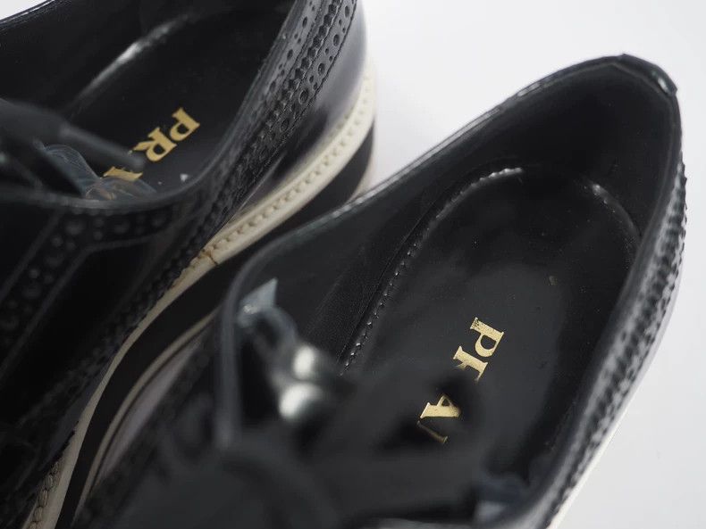 Prada PRADA Black carved sponge cake leather shoes Size US 6.5 / IT 36.5 - 4 Thumbnail